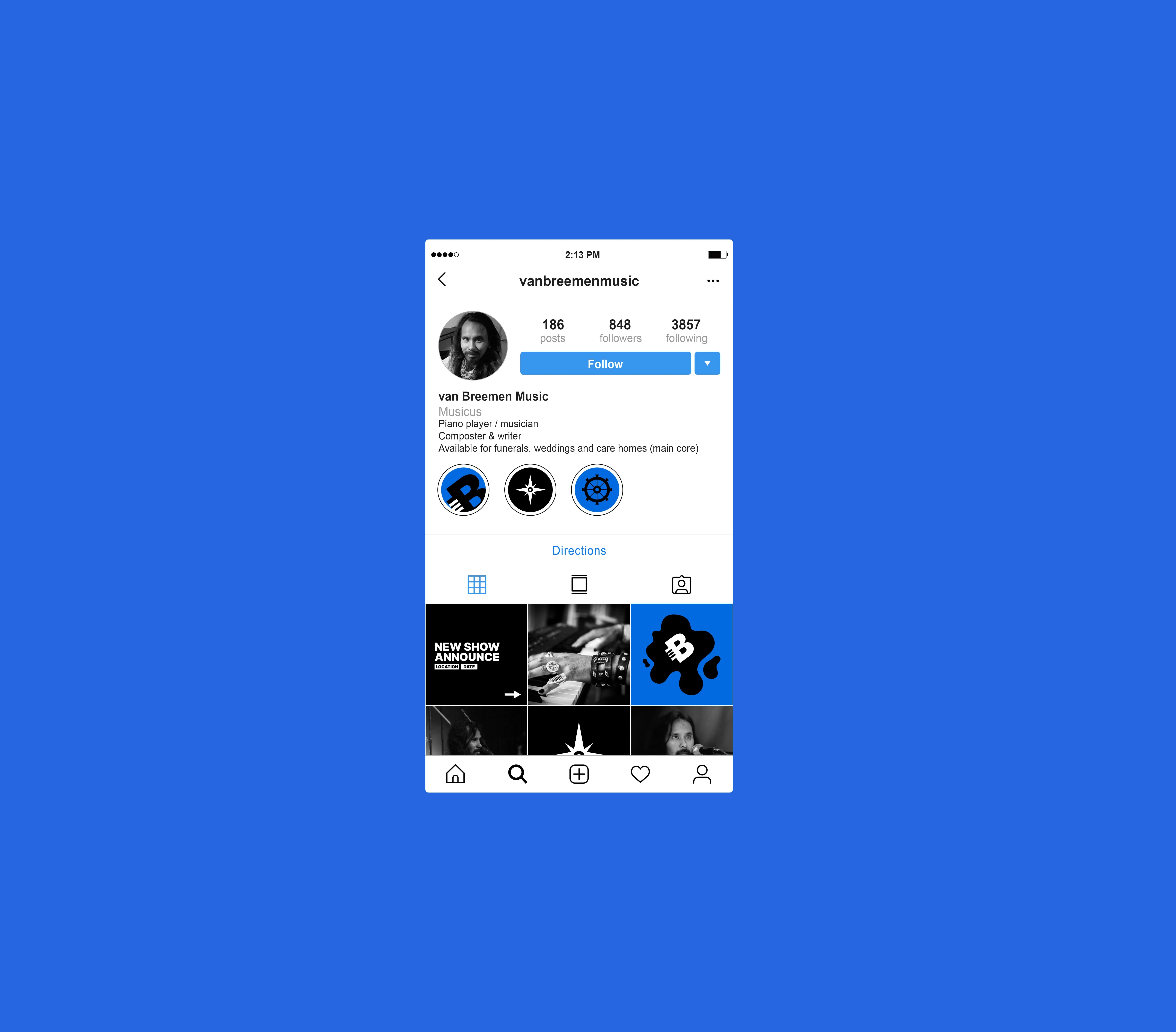 Instagram feed concept.