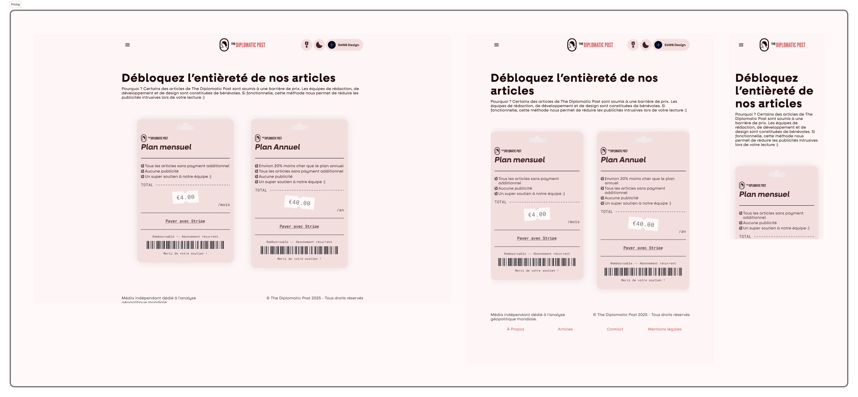 The pricing page