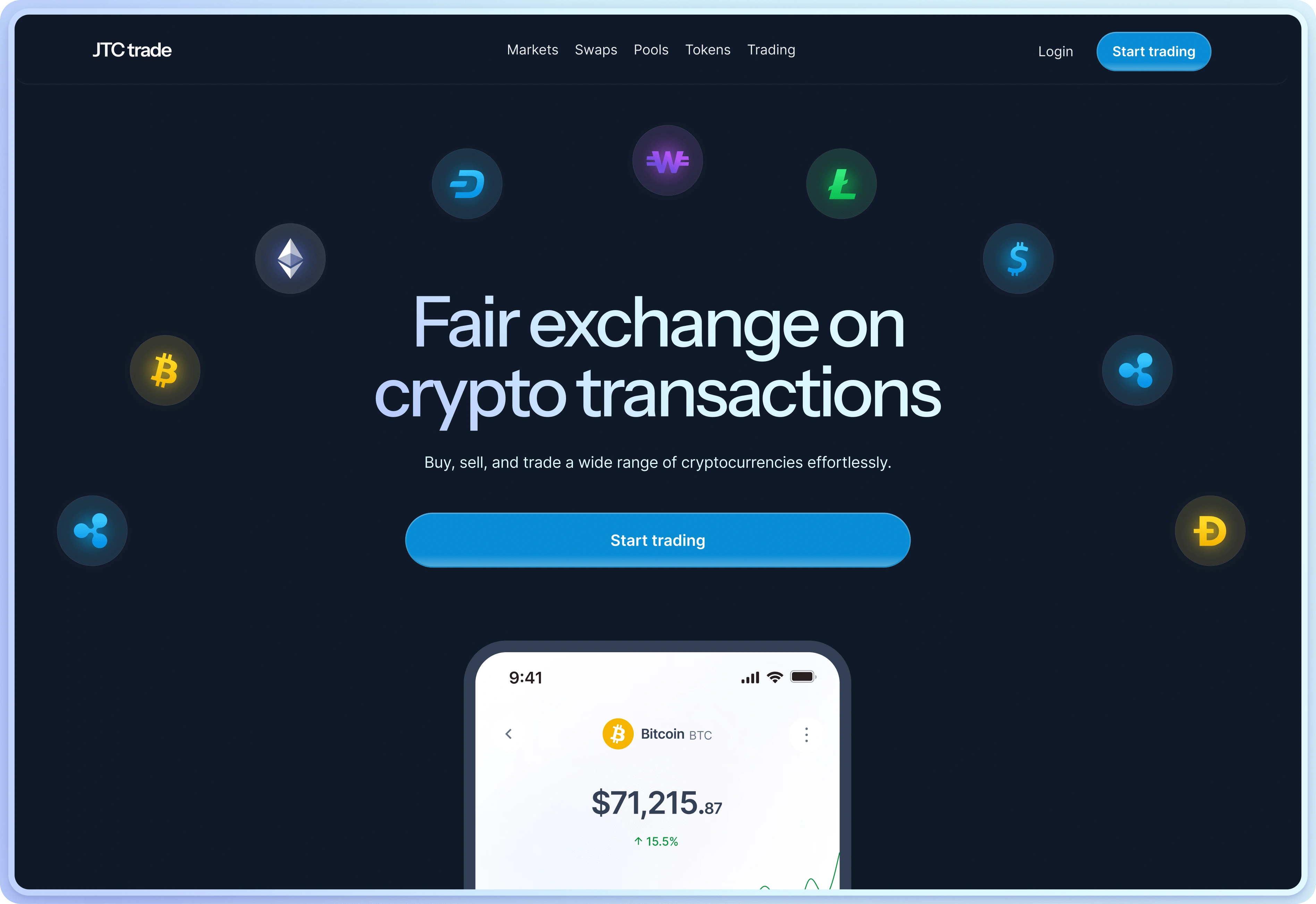 Crypto Exchange Landing Page