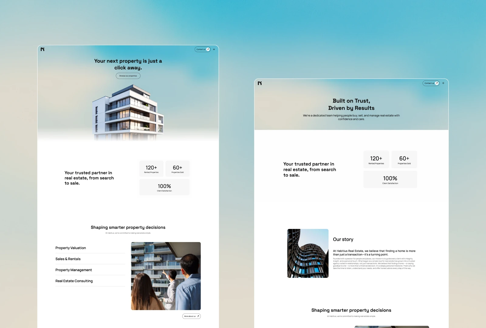 Web design for real estate agency
