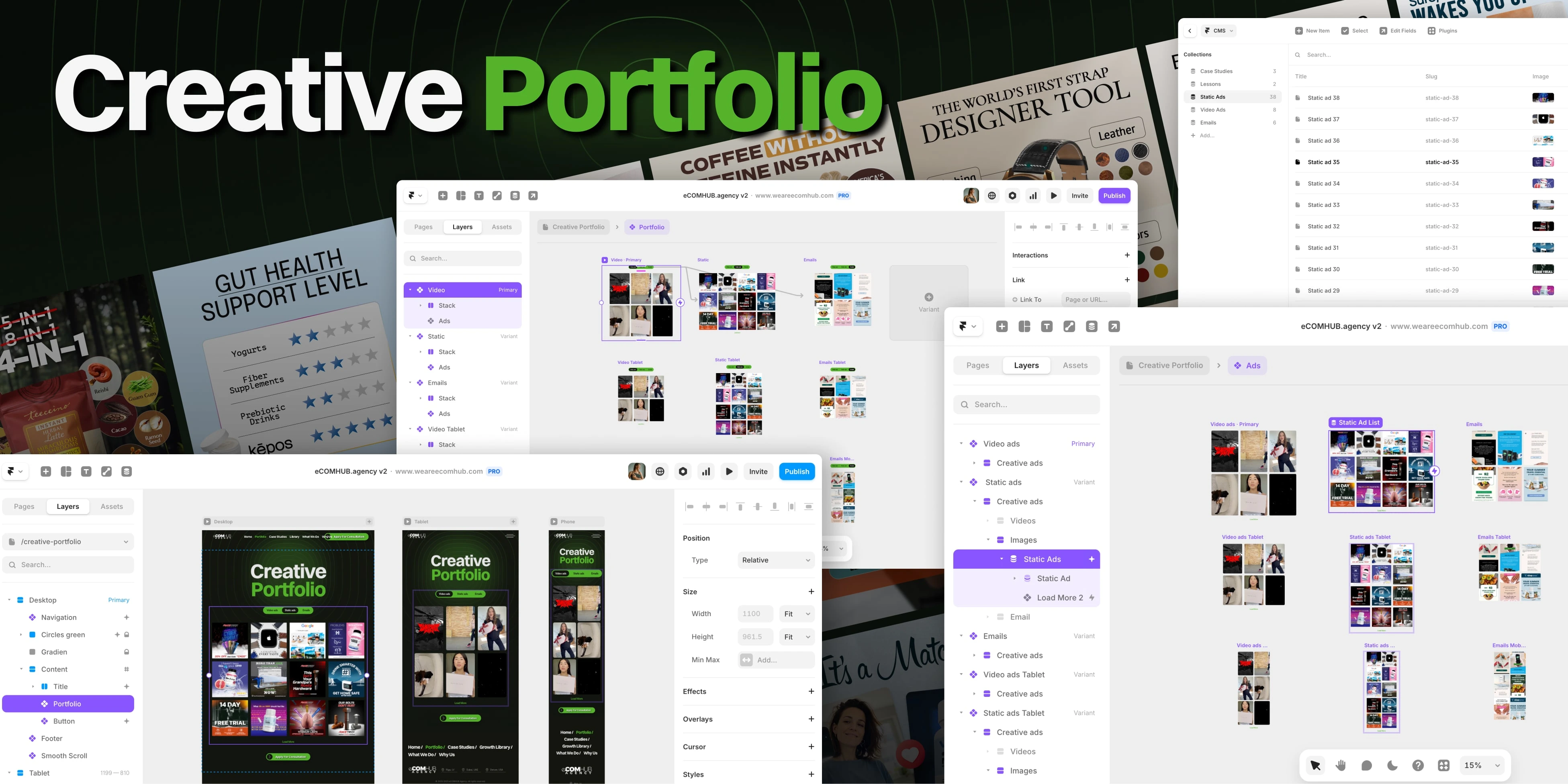 CMS for creative portfolio