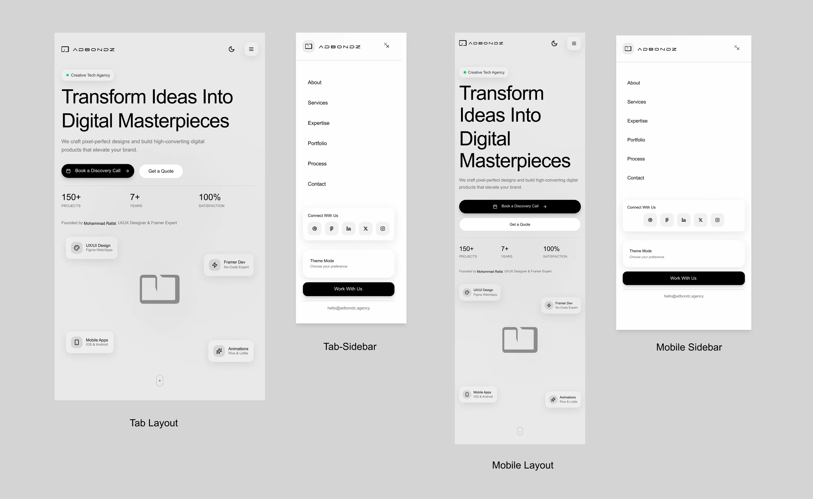 Responsive Tab/Mobile Designs - Light

