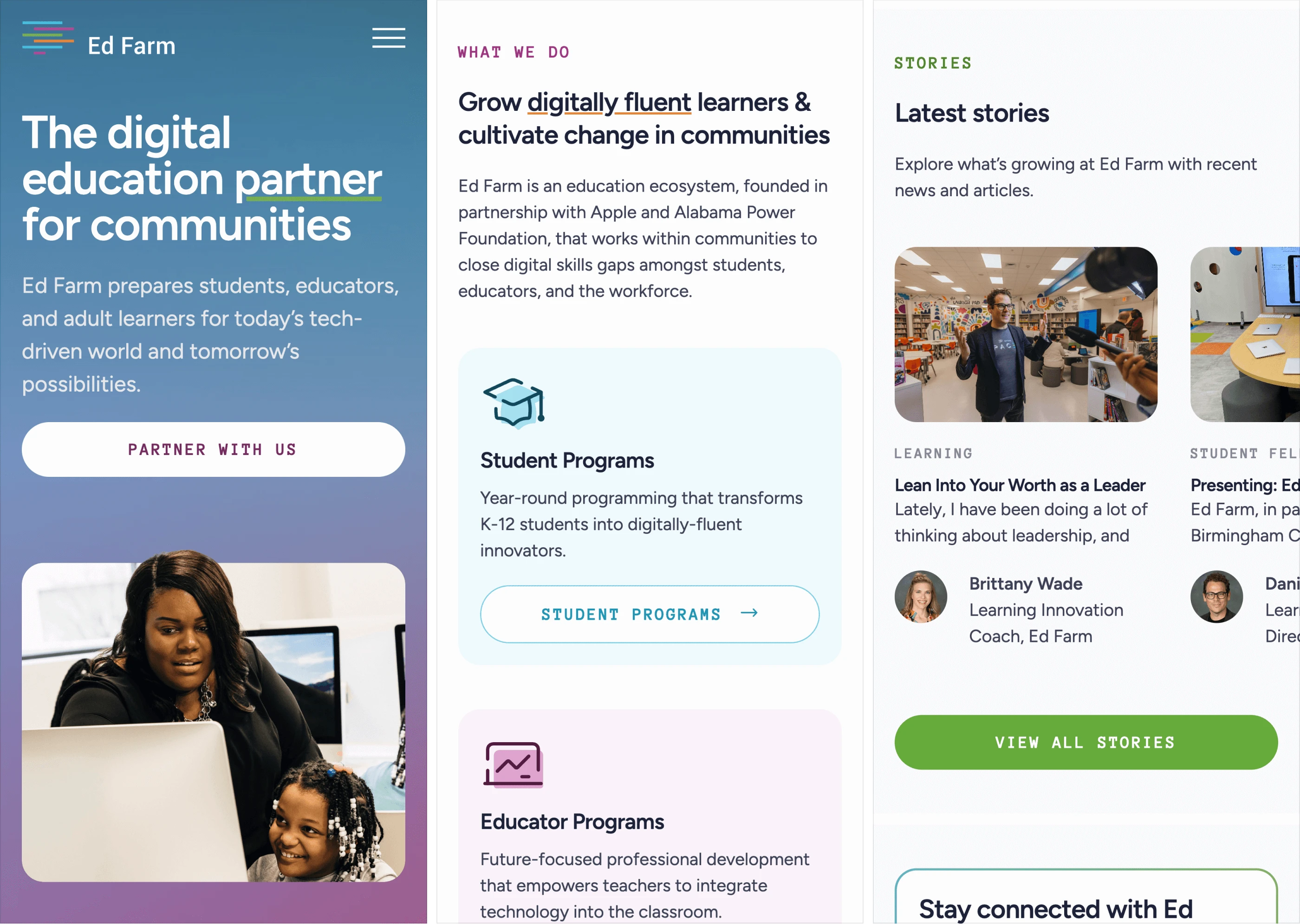 Preserving the homepage hierarchy while simplifying richer content for smaller screens.