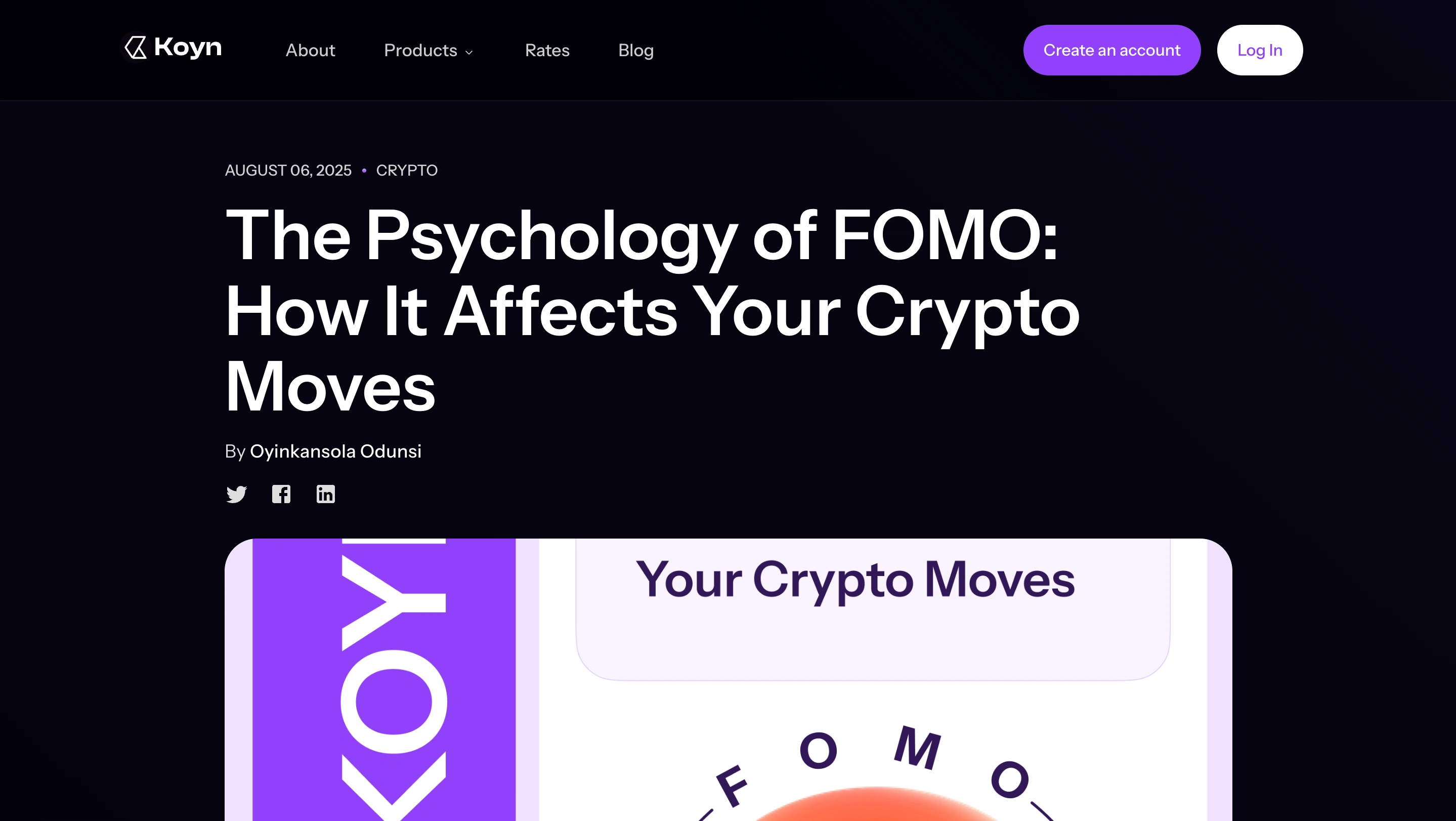 Blog page showing WP content