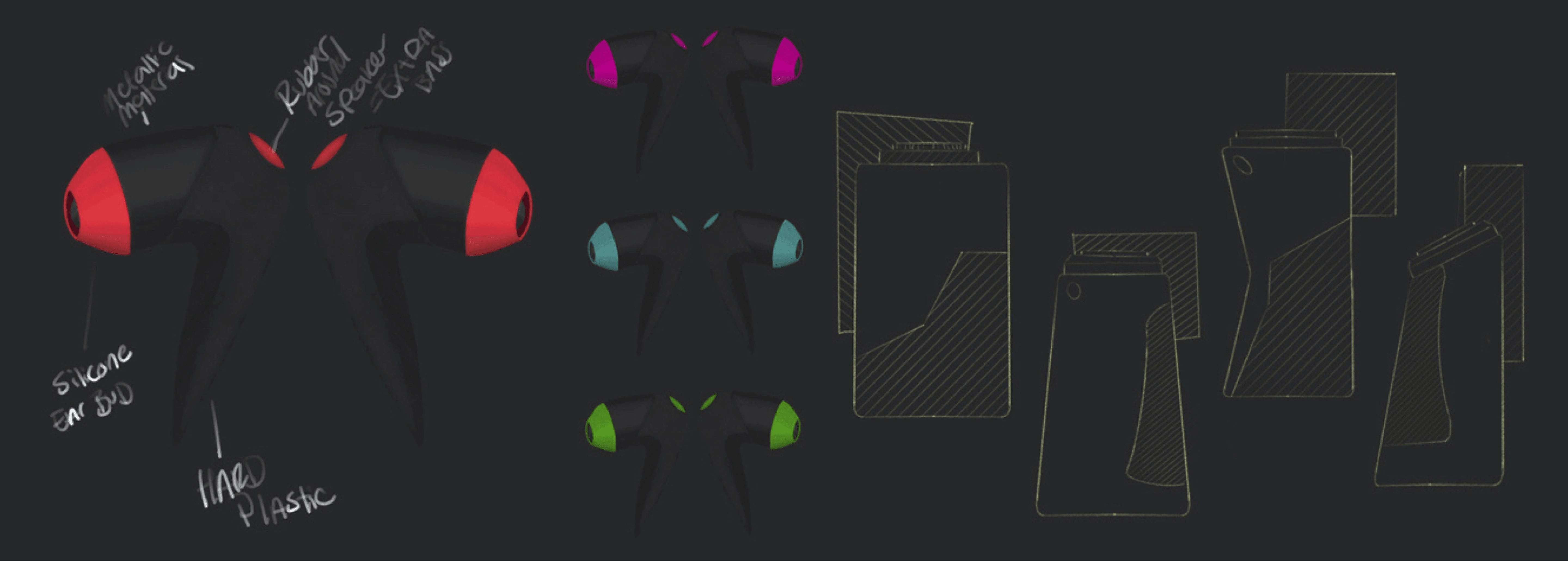 In this section, I chose specific products to refine further by adding color and form.