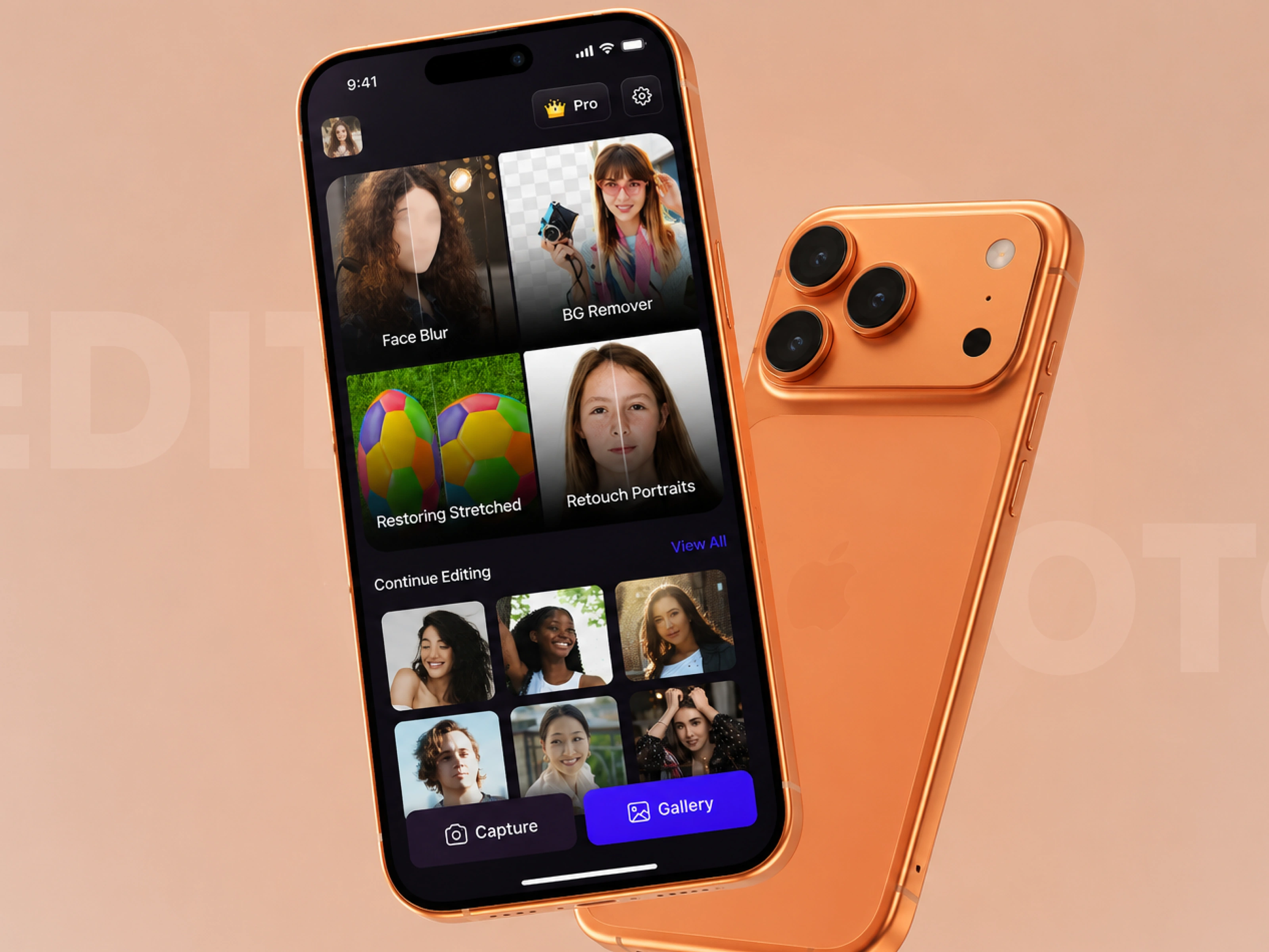 Dark Mode AI Photo Editor – Mobile App UI/UX Case Study by Gopi UI/UX + AI