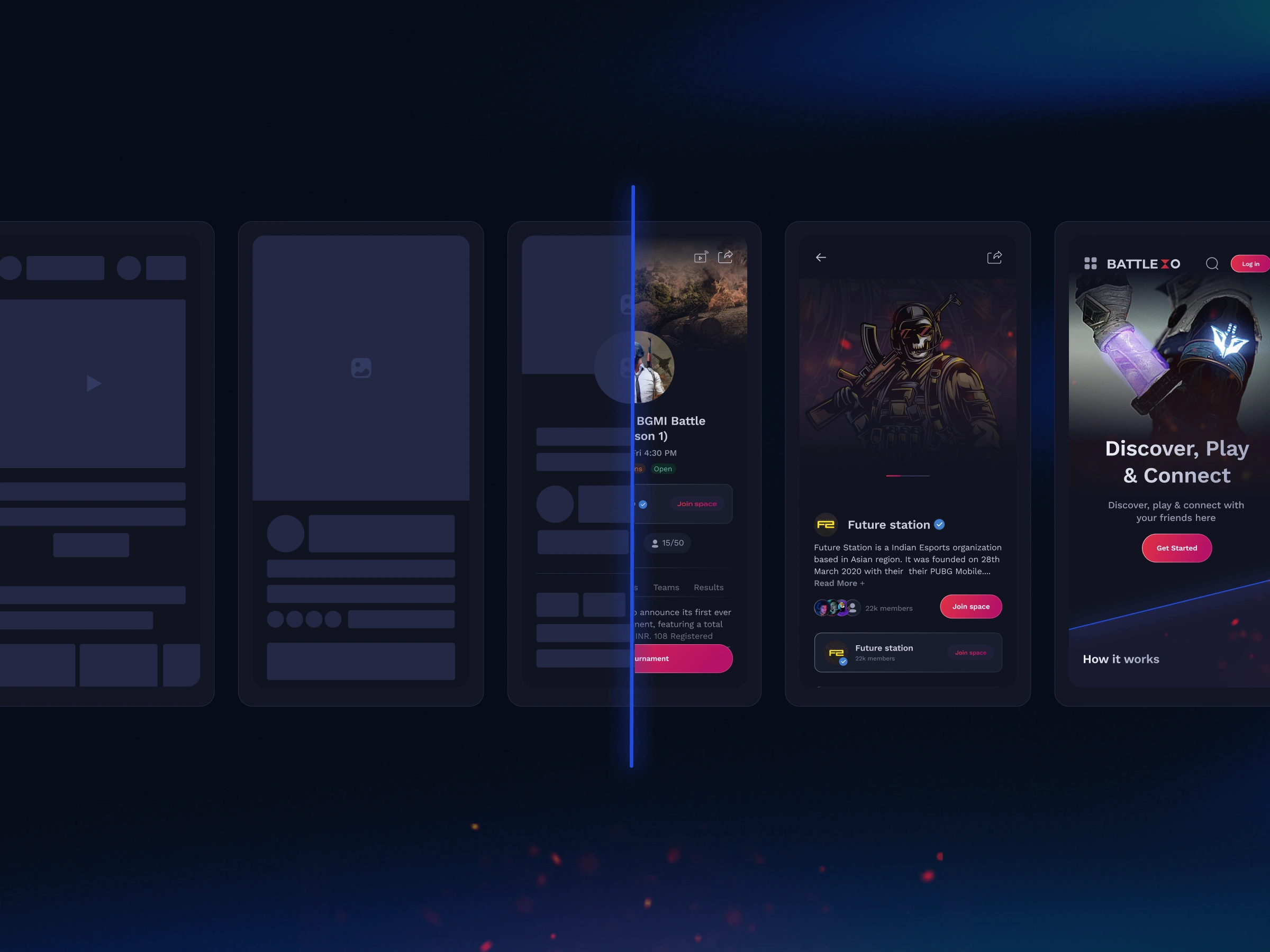 Wireframe vs final design