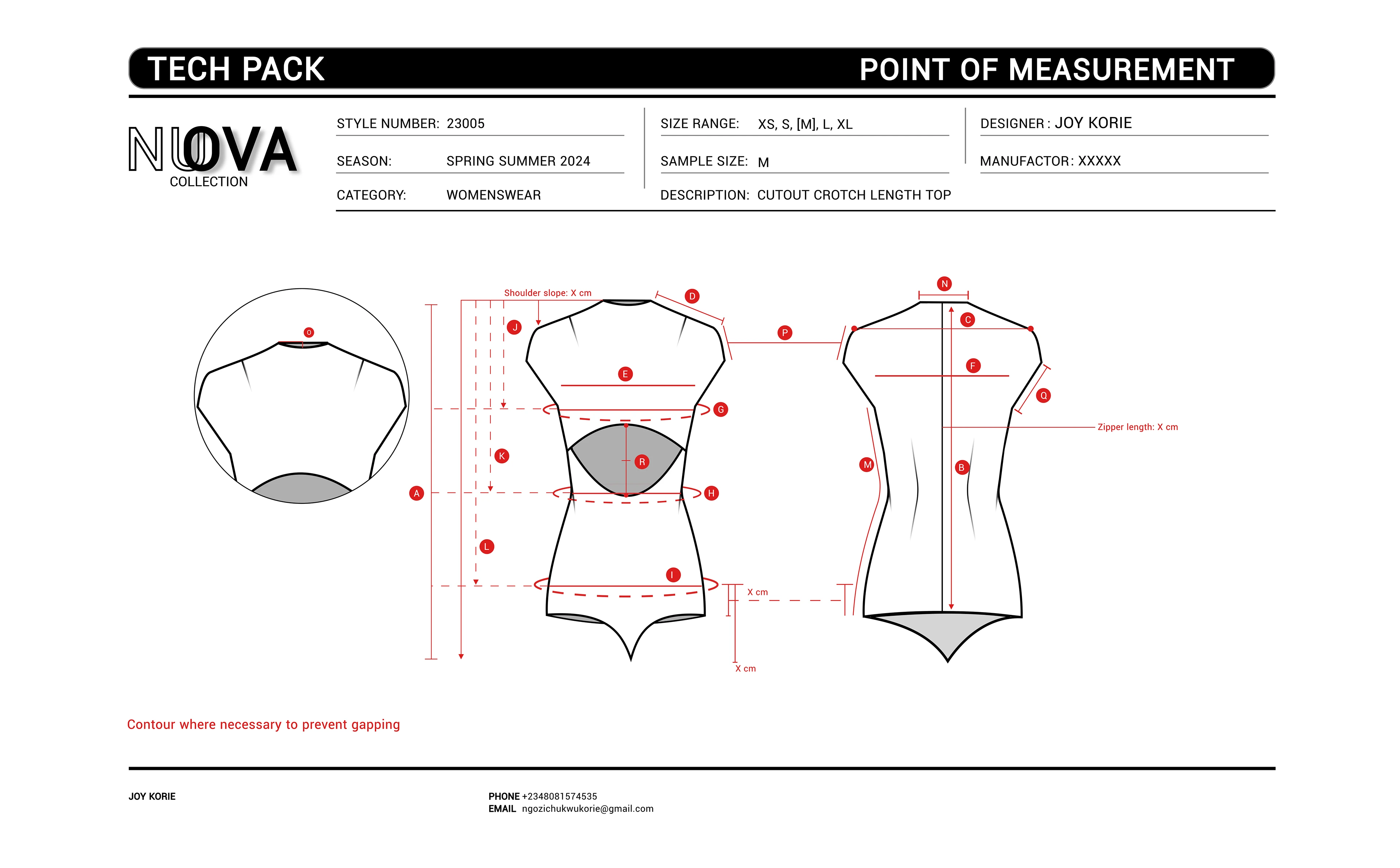  POM: Ideally contains measurements that would run across all sizes, but this sheet contains detailed measurements alongside base measurements. [Note: these POM indicated can only be established if there is a sample (sew by sample) or reference sample. In absence of these, a garment technician is recommended].