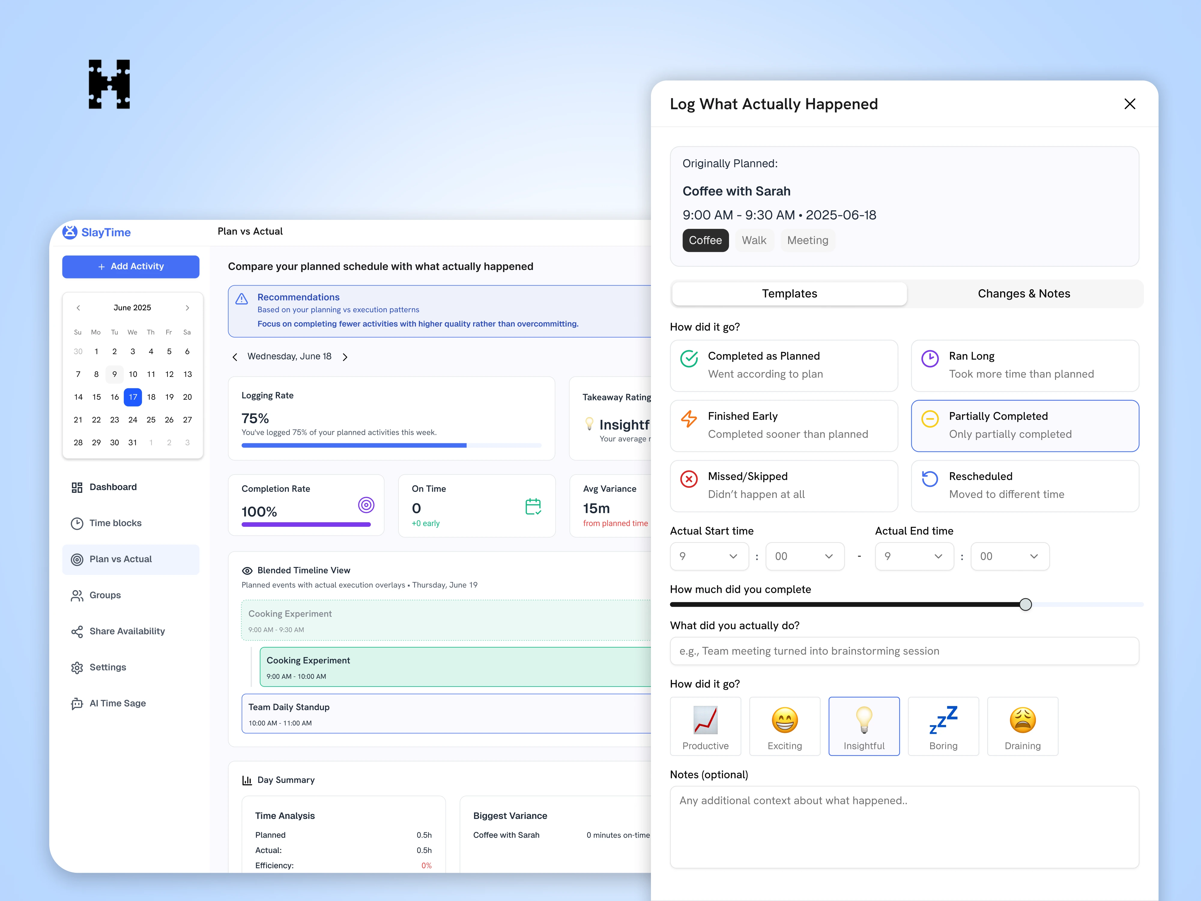 Plan vs Actual Analysis