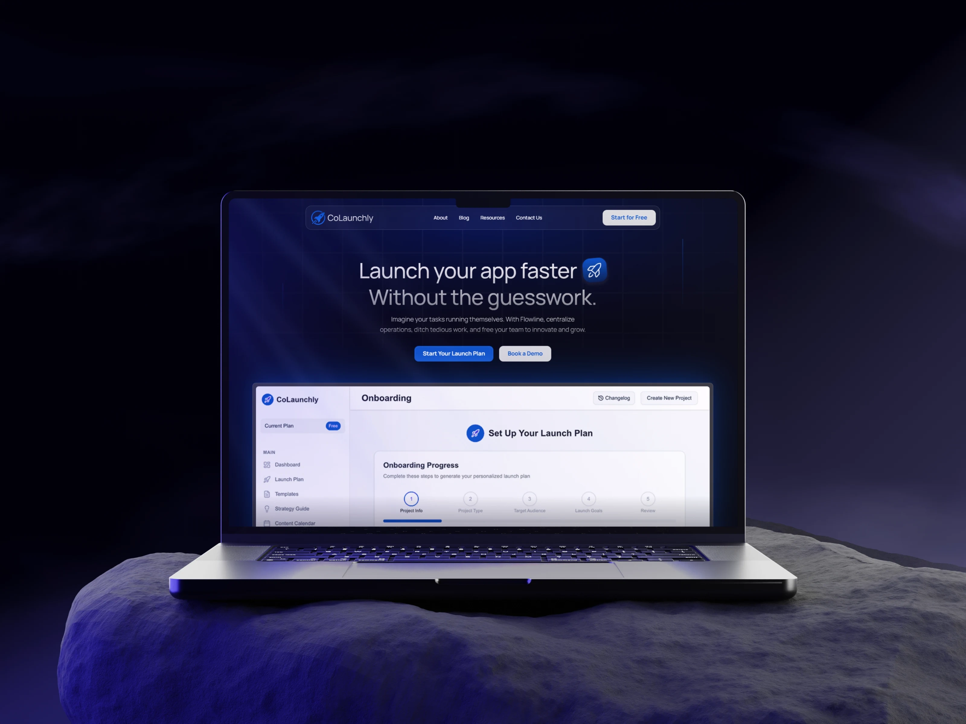 CoLaunchly Landing Page Mockup