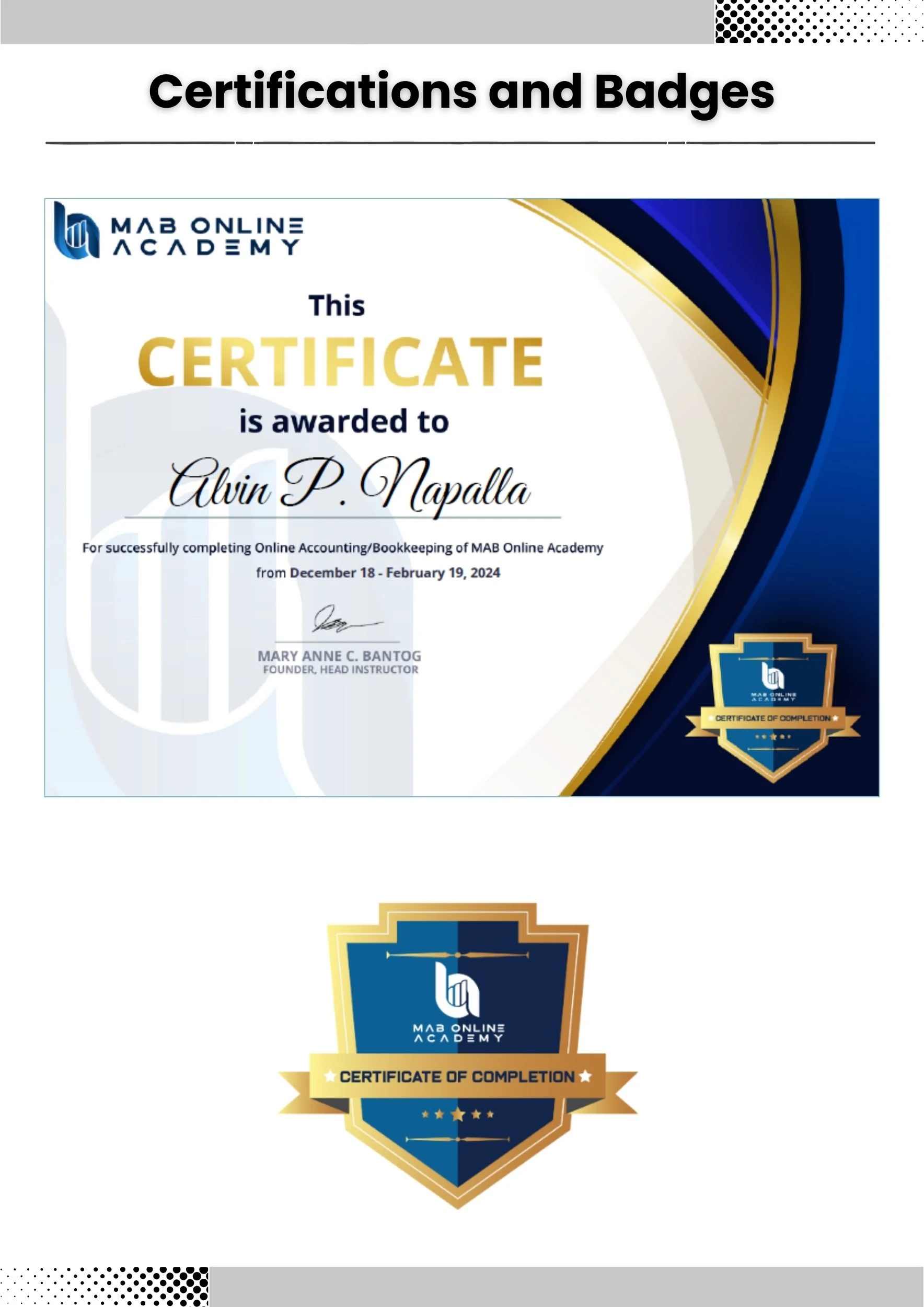 Online Accounting/Bookkeeping Certificate