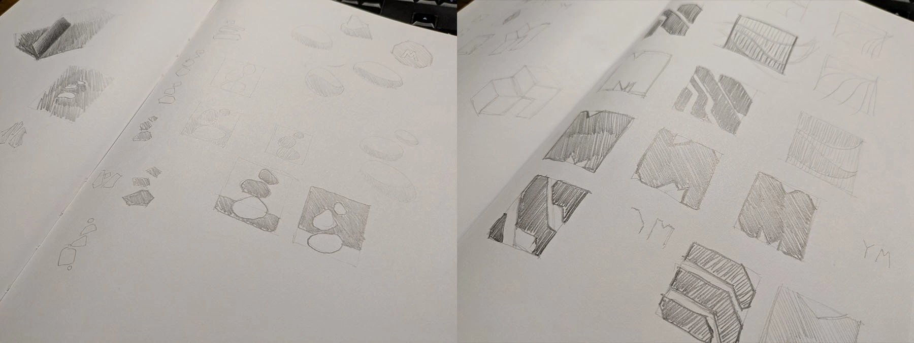 My sketchbook - full of ideas for the logo