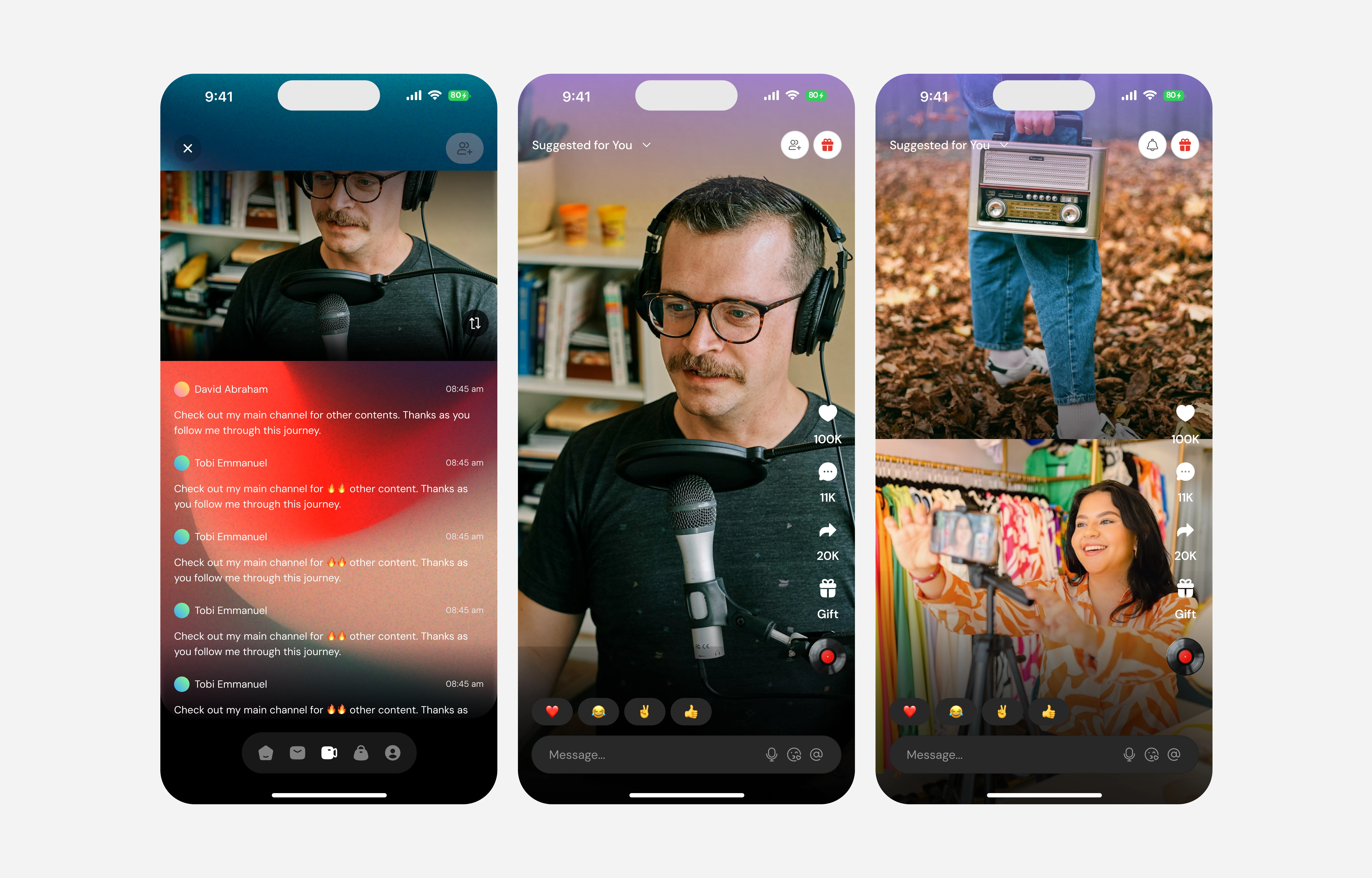 Livestream UI