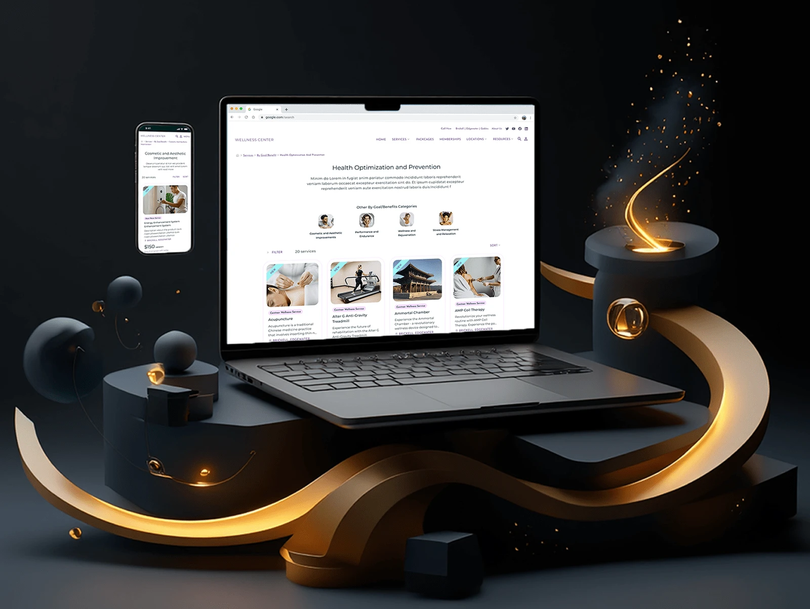 Service Category Listing page with subcategories and all services with filters to show only products meeting user needs.