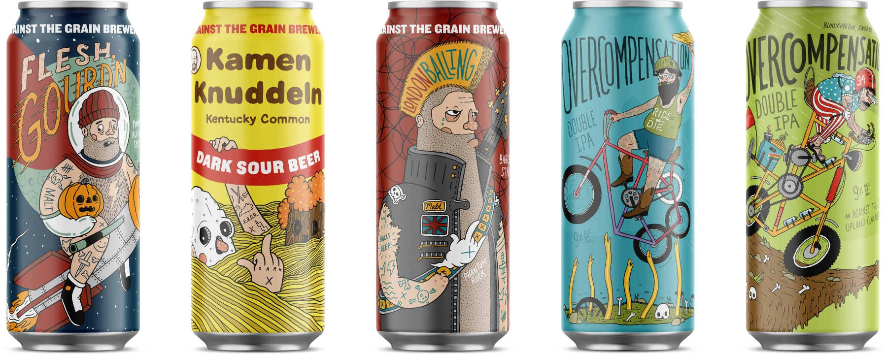 Flesh Gourd'n, Kamen Knuddeln, London Balling, Overcompensation (collab with Upland Brewery)