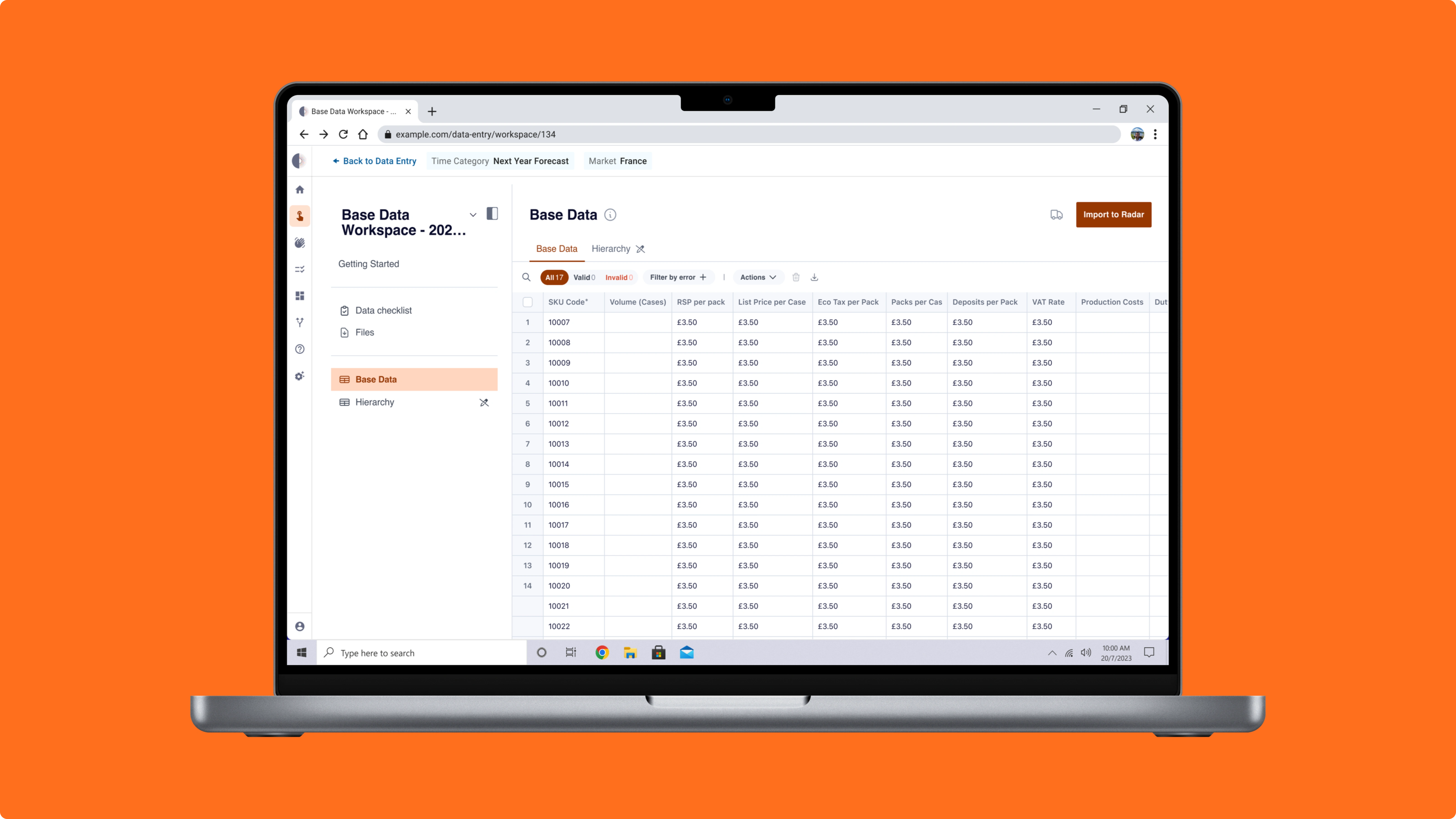 New flexible data entry workspace