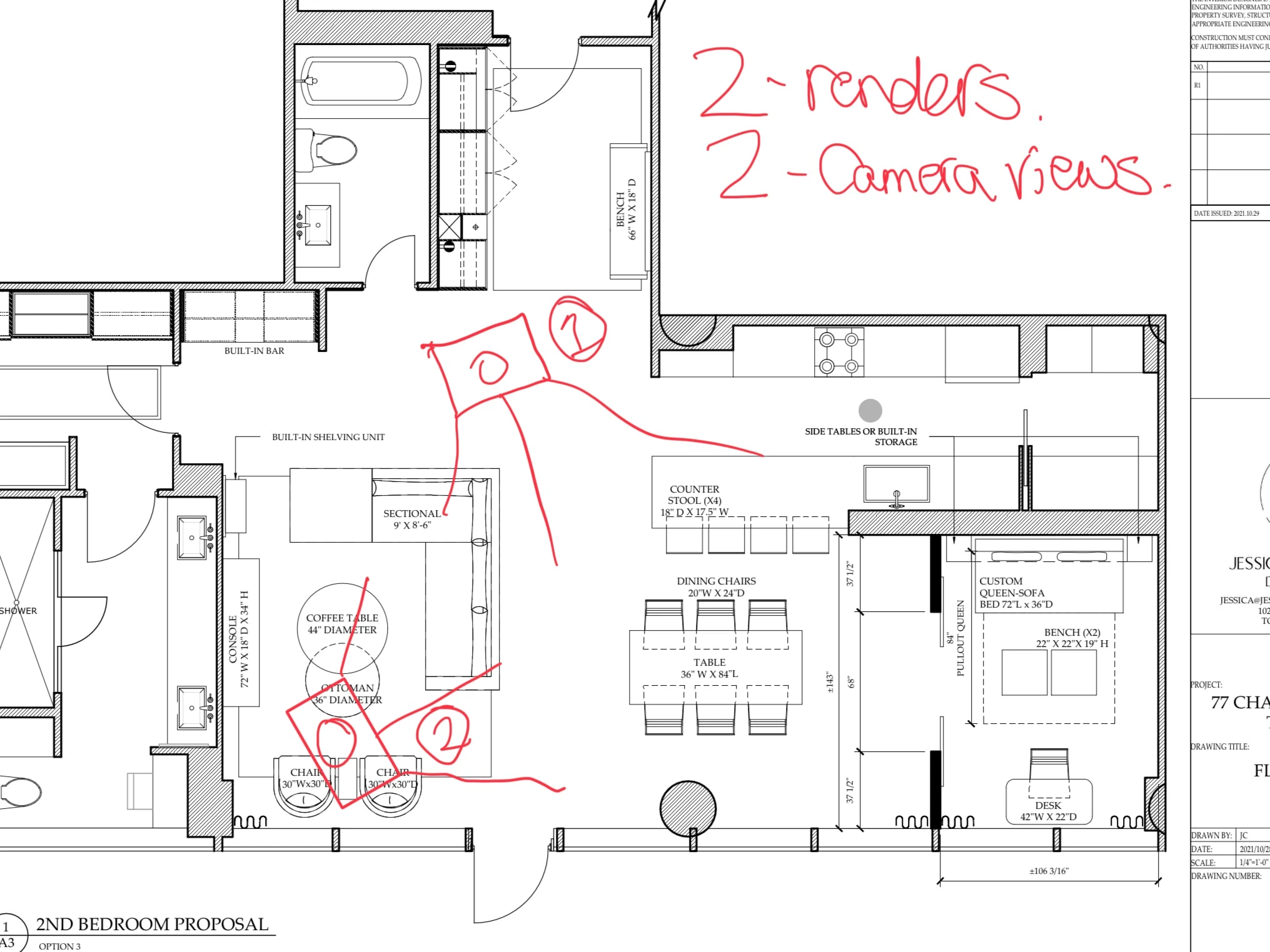 Condominium|2D Floor plan with instruction for camera view