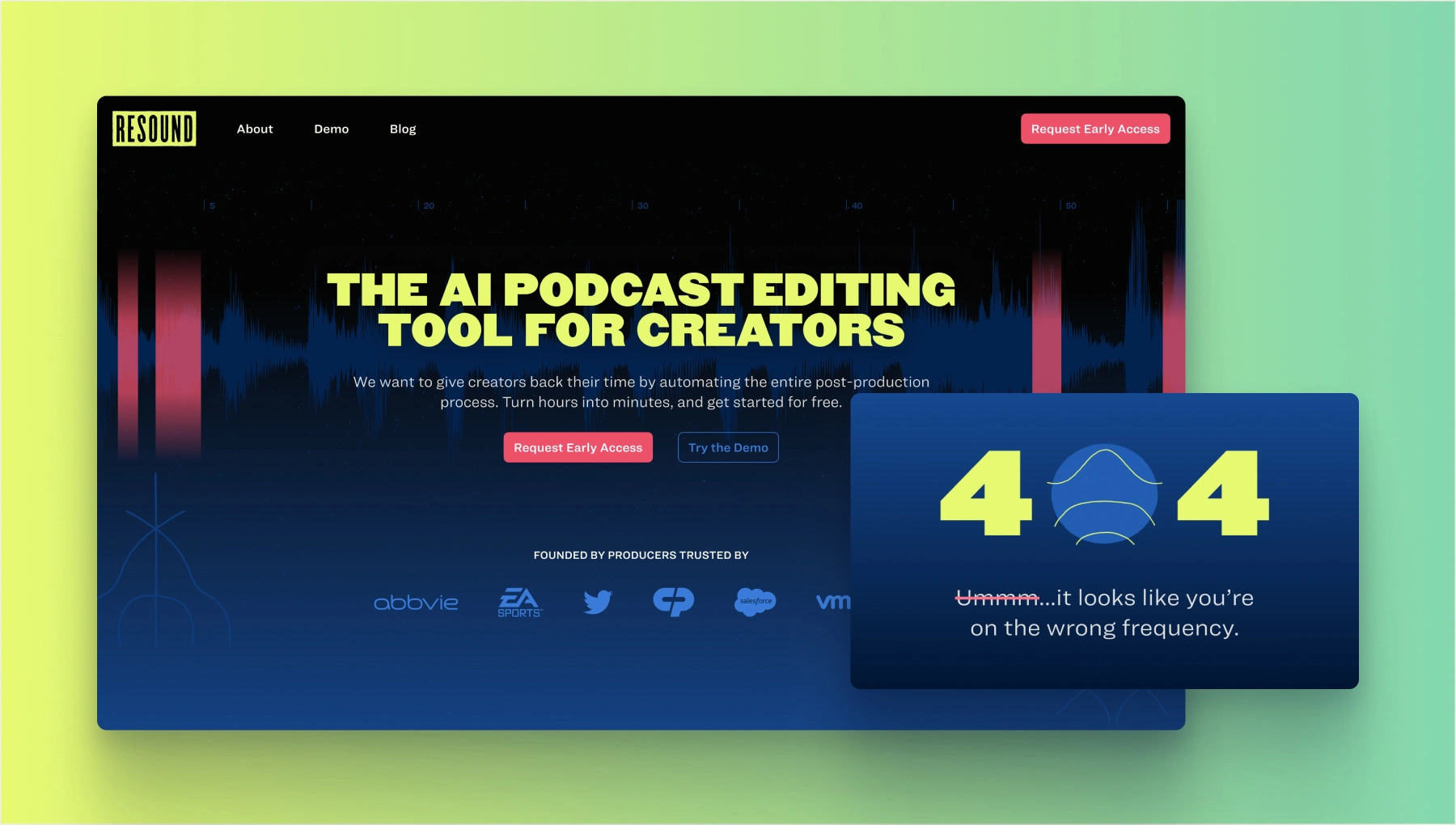 The v1.0 website launch was centered around a waitlist signup and demo users could try.