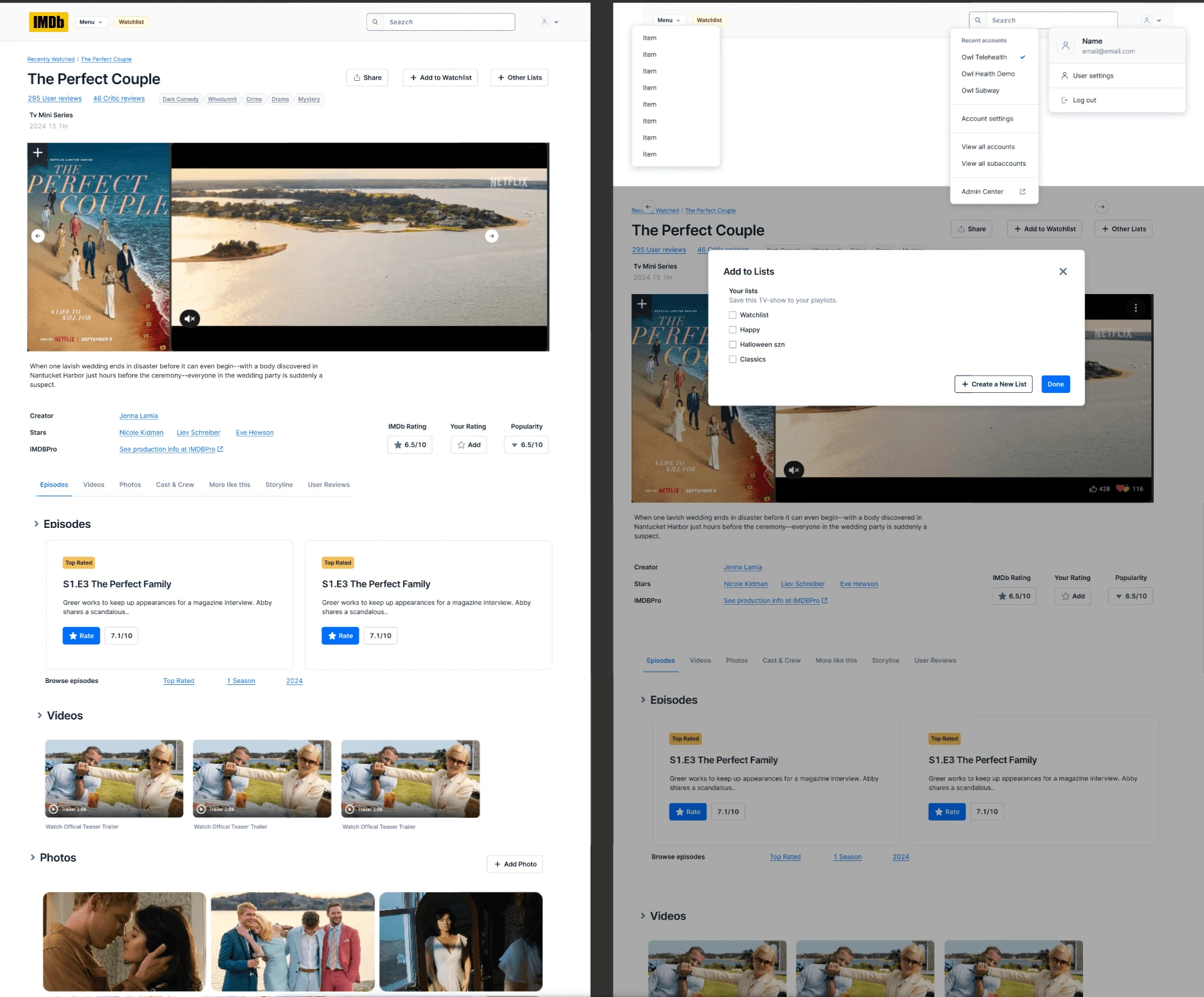IMDb.com redesigned using Paste Design System