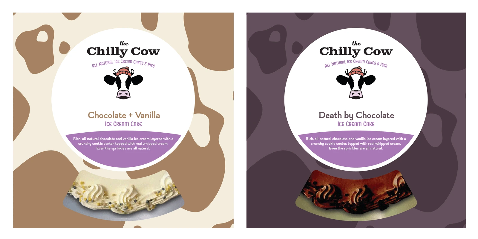 Initial concept work, making the cow a larger part of the brand identity.