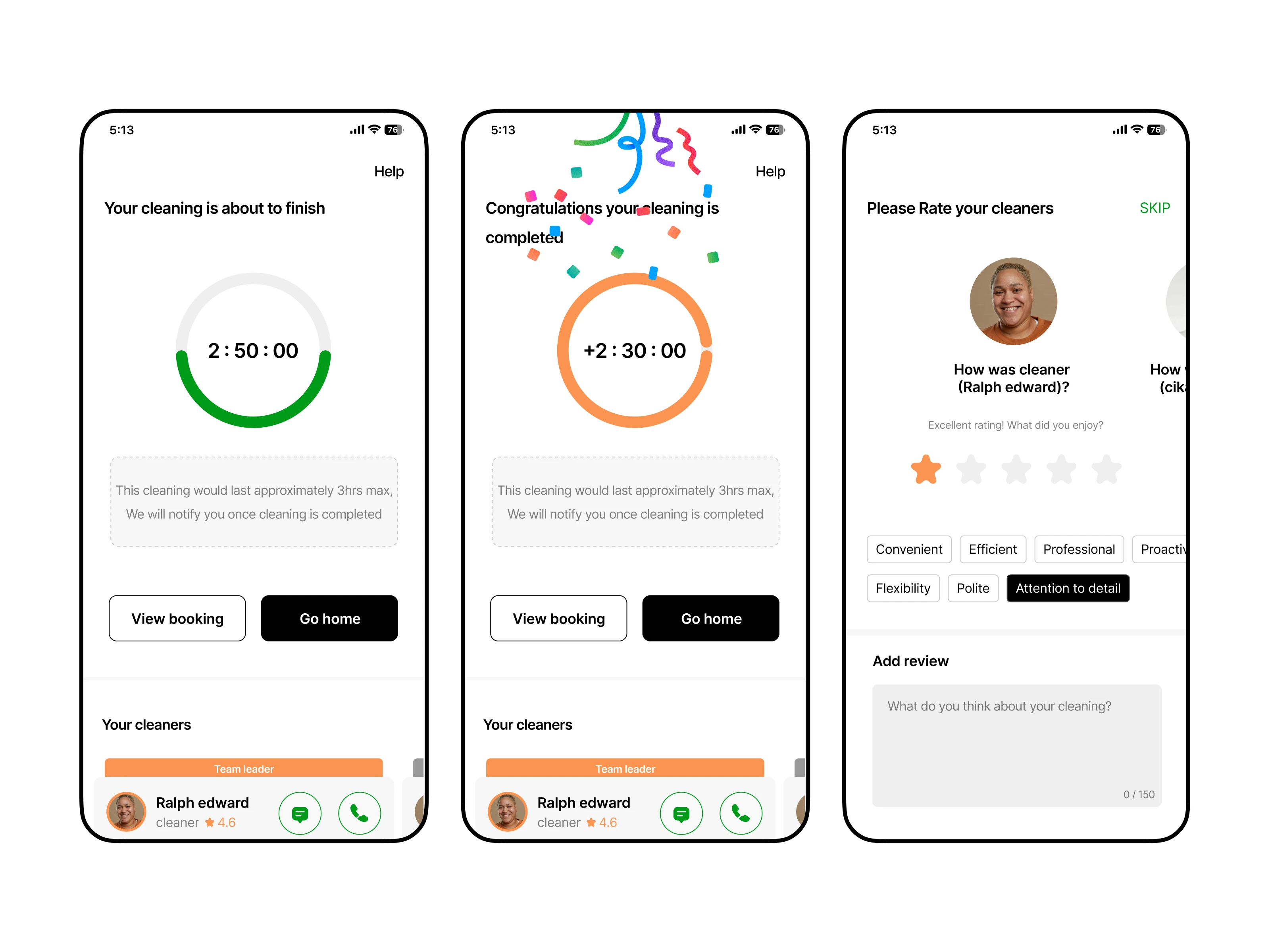 Completing Cleaning Screens