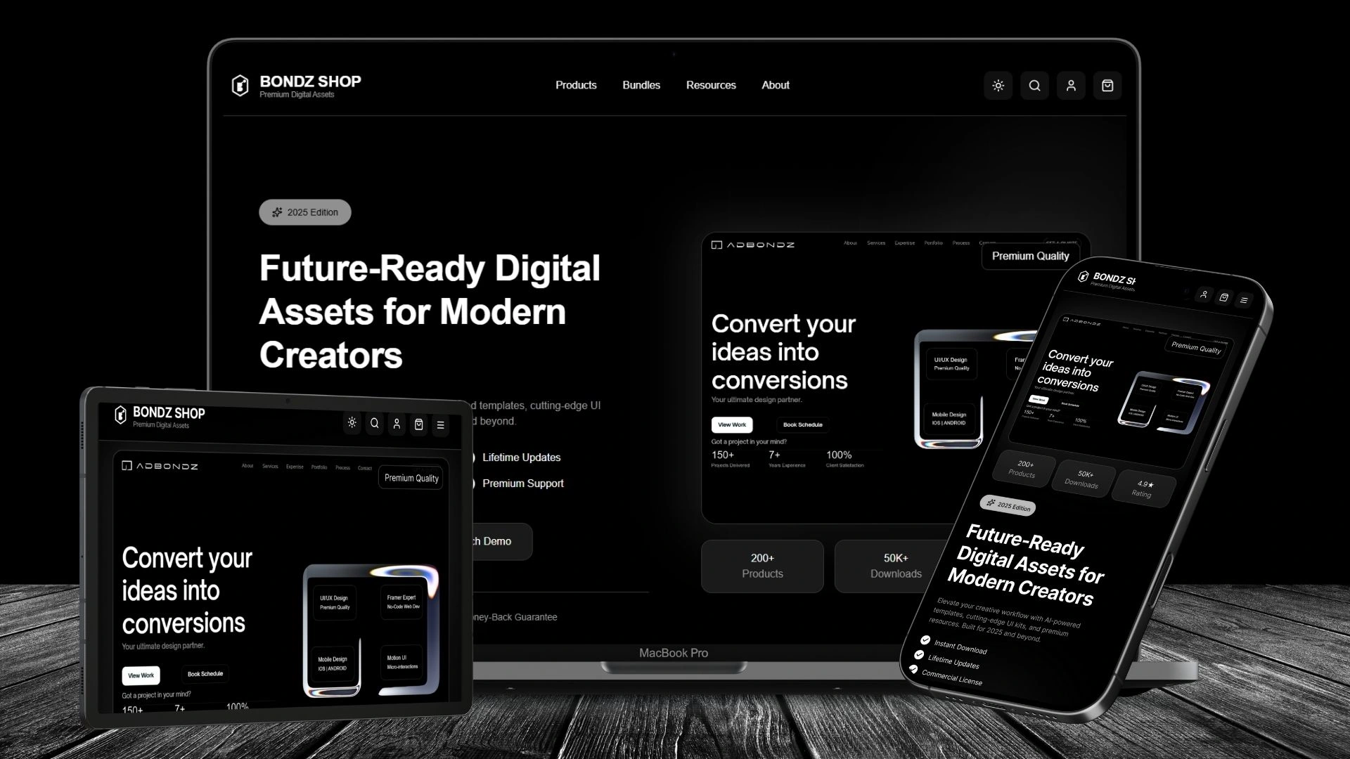 Any device responsive UI design - Dark Version