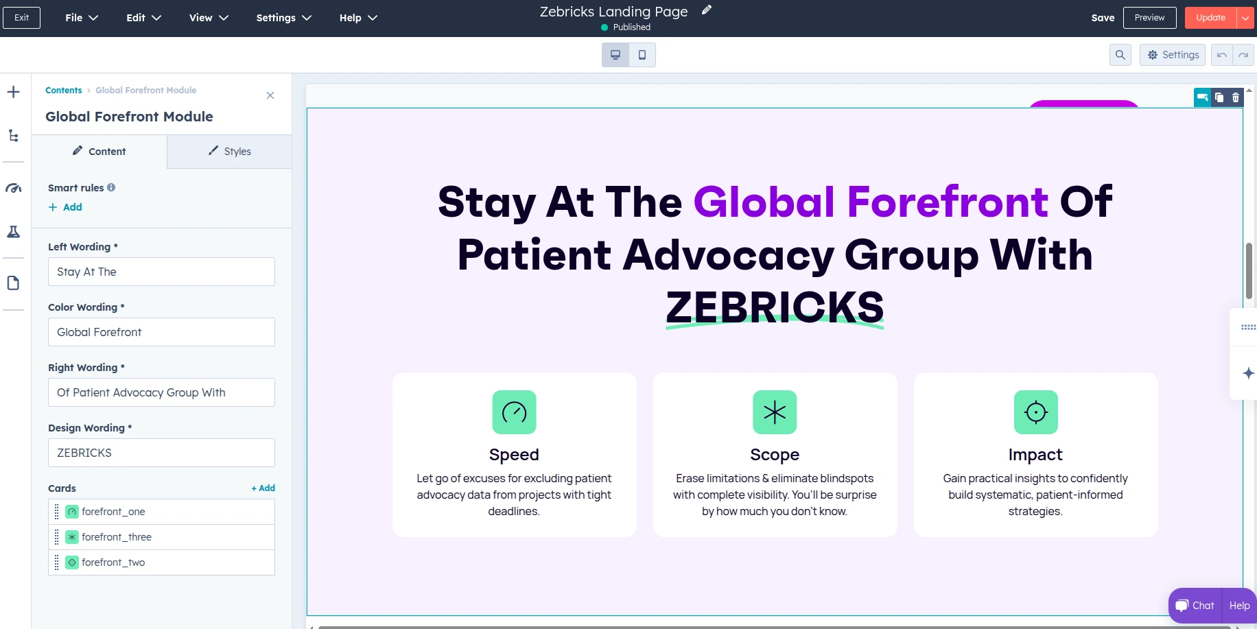 Forefront Module Editor