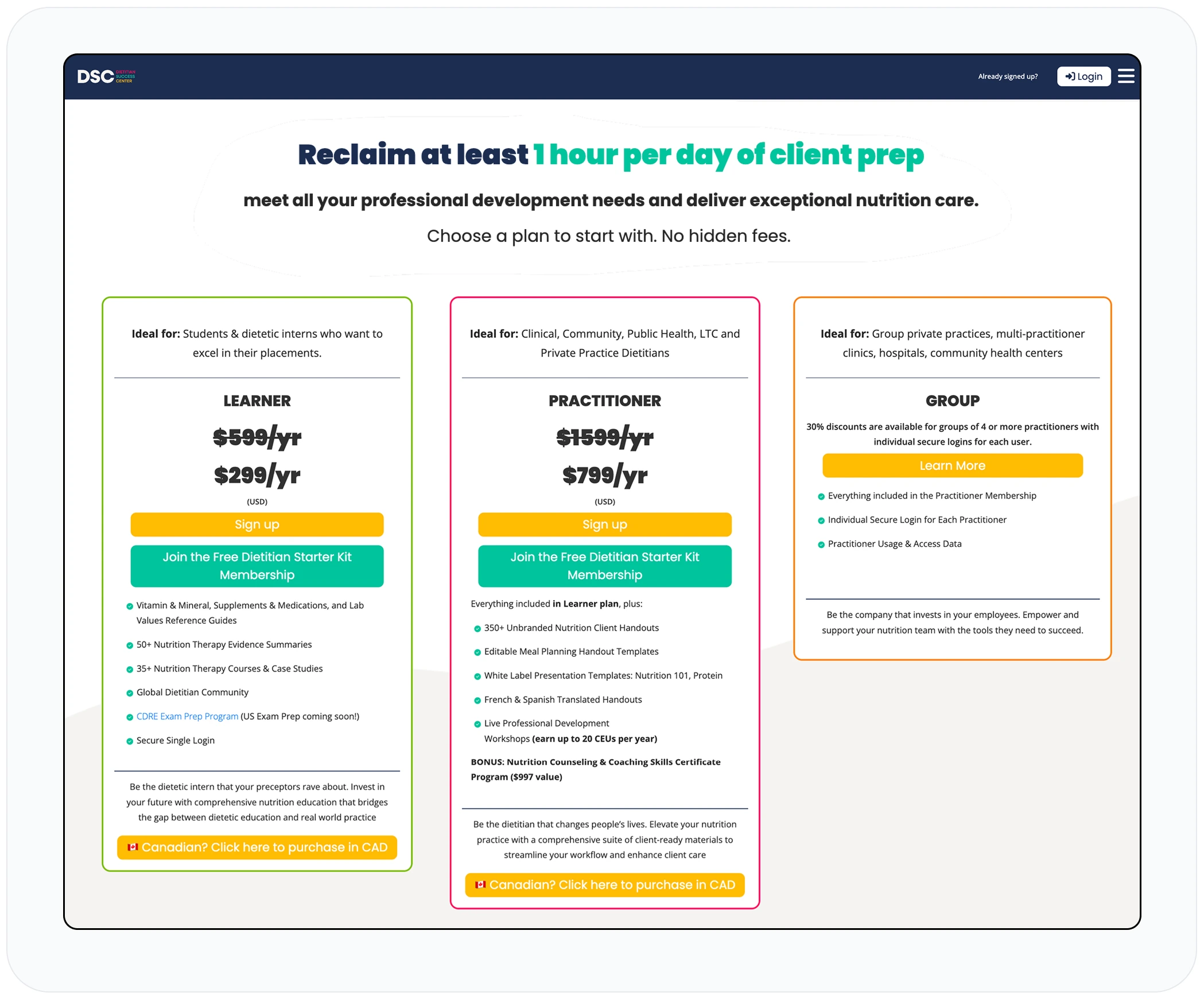 Pricing Plan built on Kajabi Launchpad