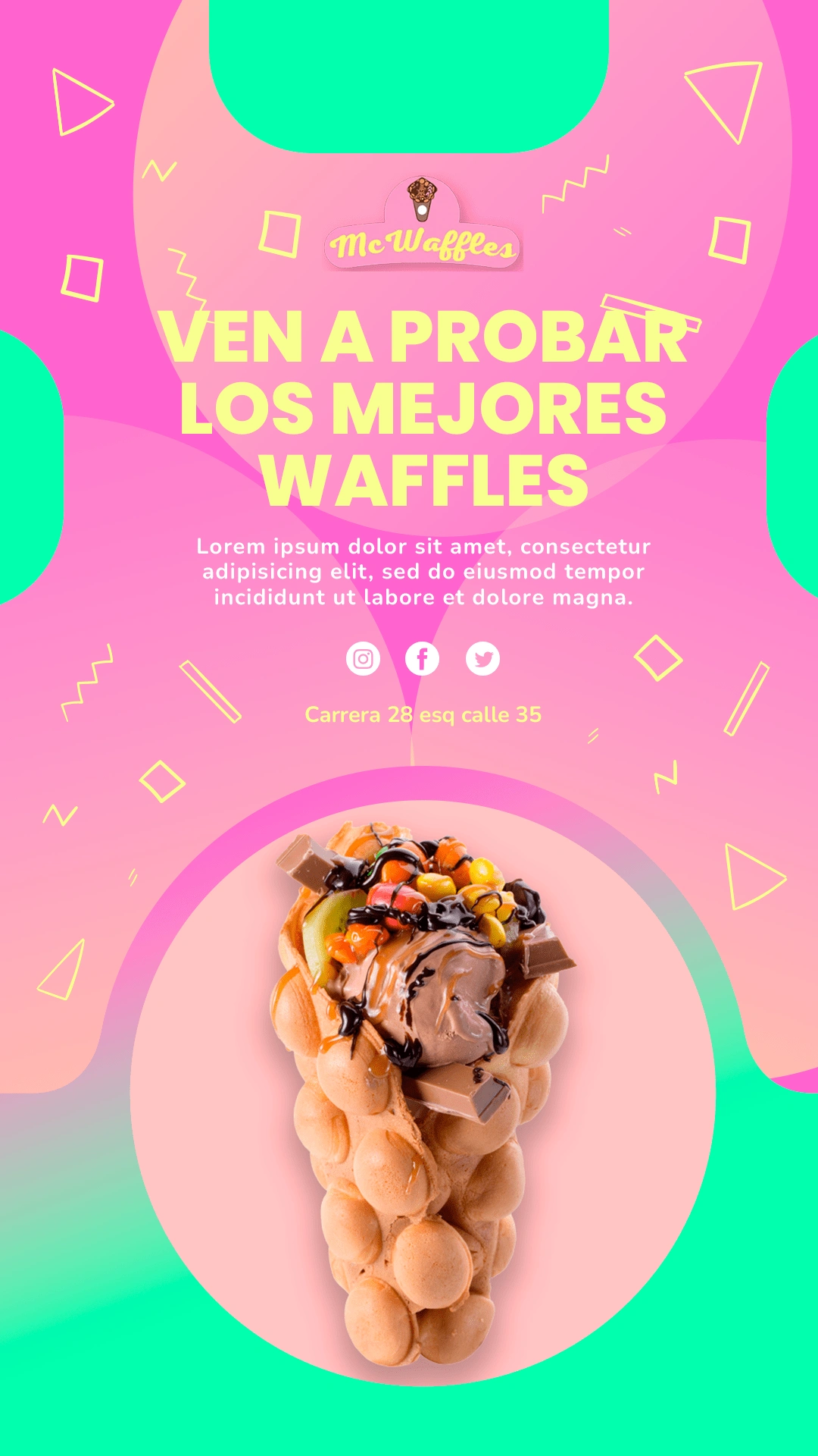 *Playful, vibrant design using bold gradients and candy visuals to attract attention and appetite in a single swipe.*