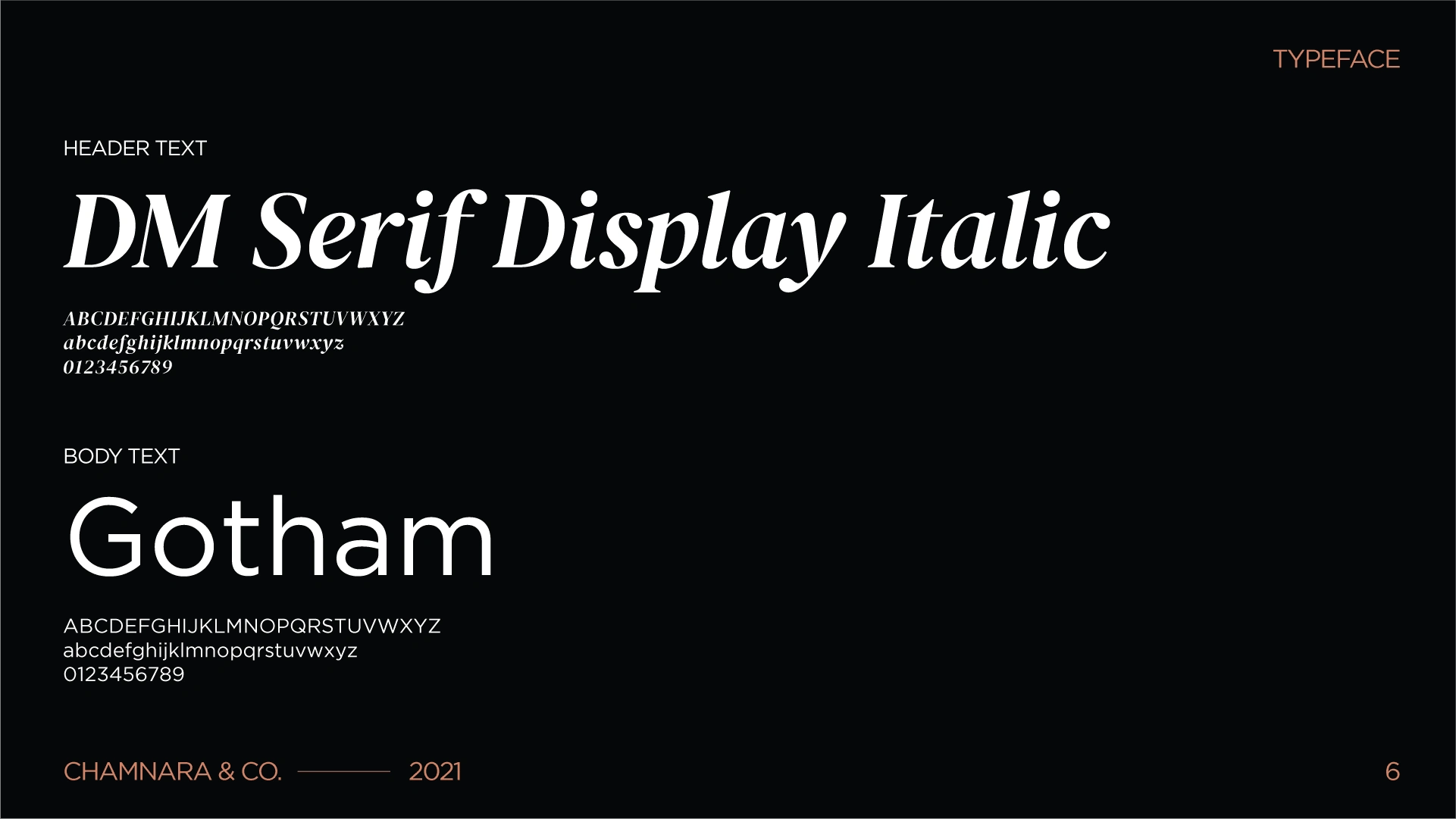 Typeface for the brand