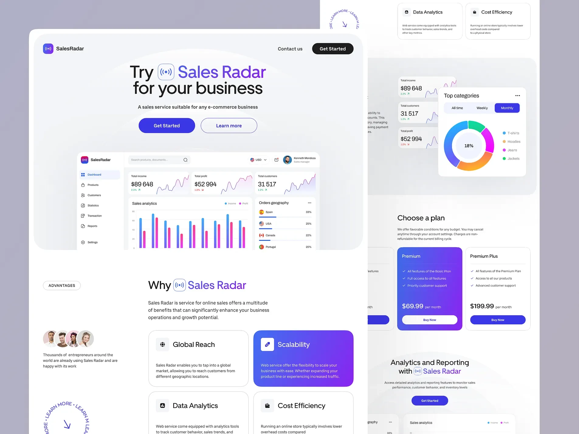 Sales Radar — Conversion-Driven Web App Landing Page 
