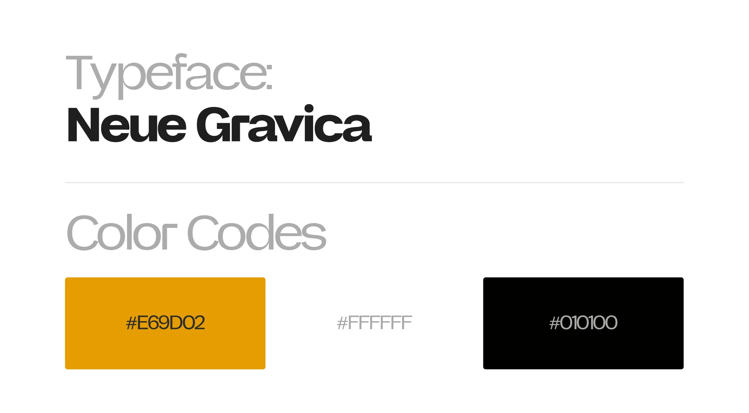 Typeface and color codes