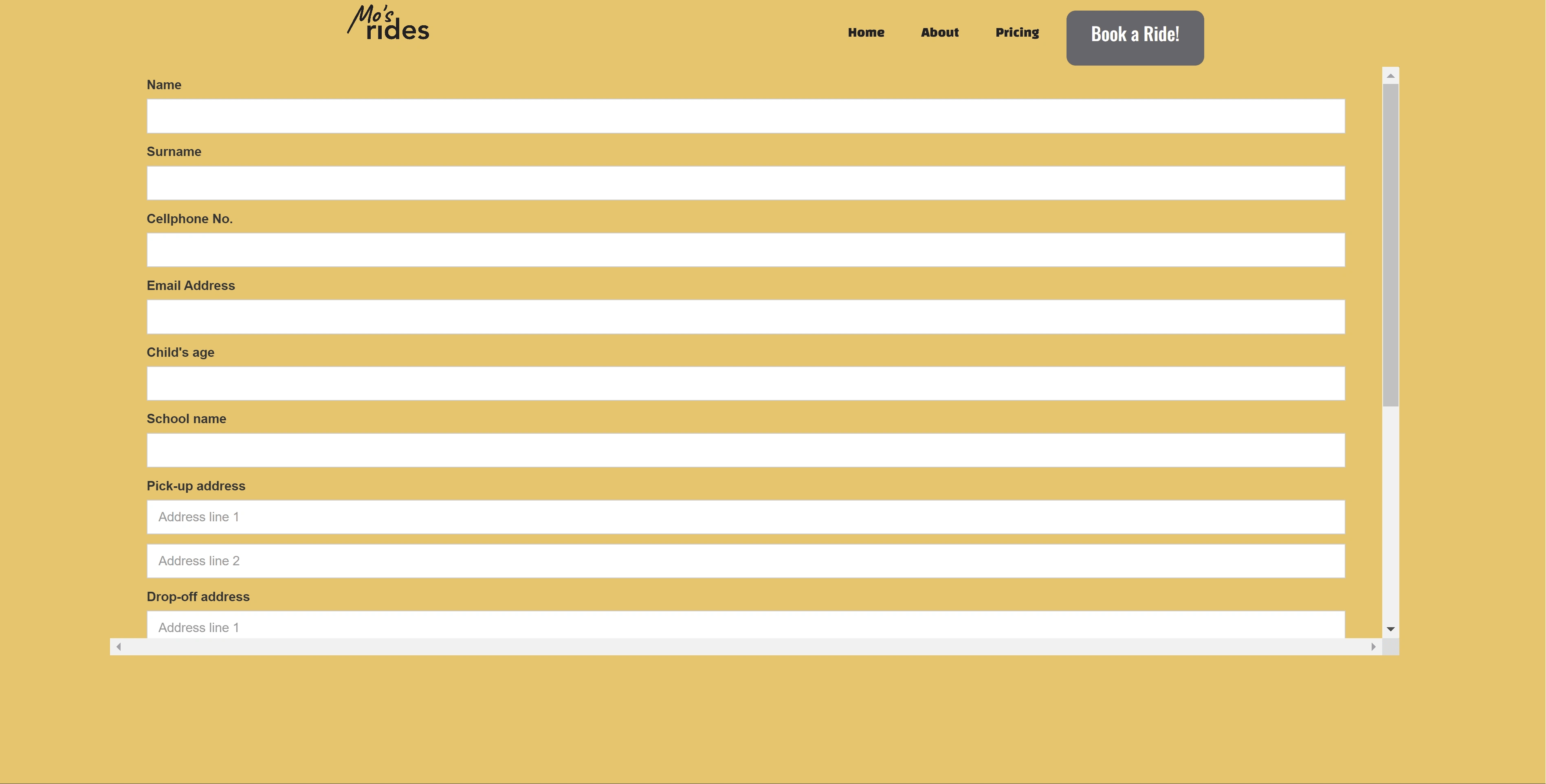 Booking Page