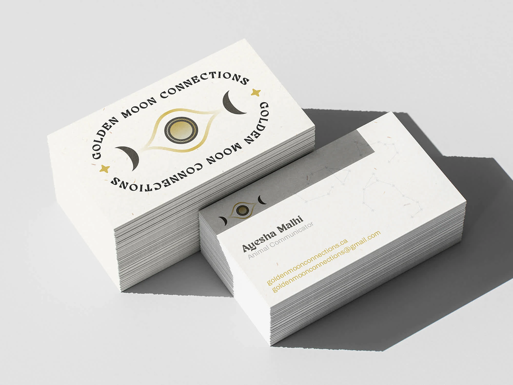 Golden Moon Connections – Business Card Mockup