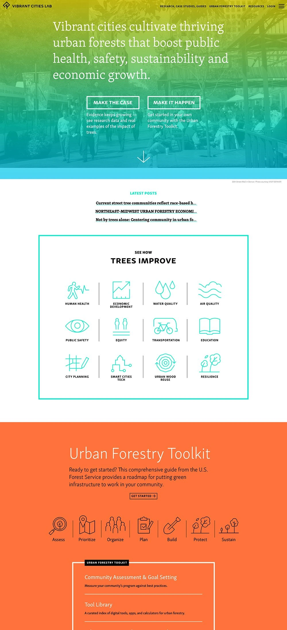 Portion of the Vibrant Cities Lab home page