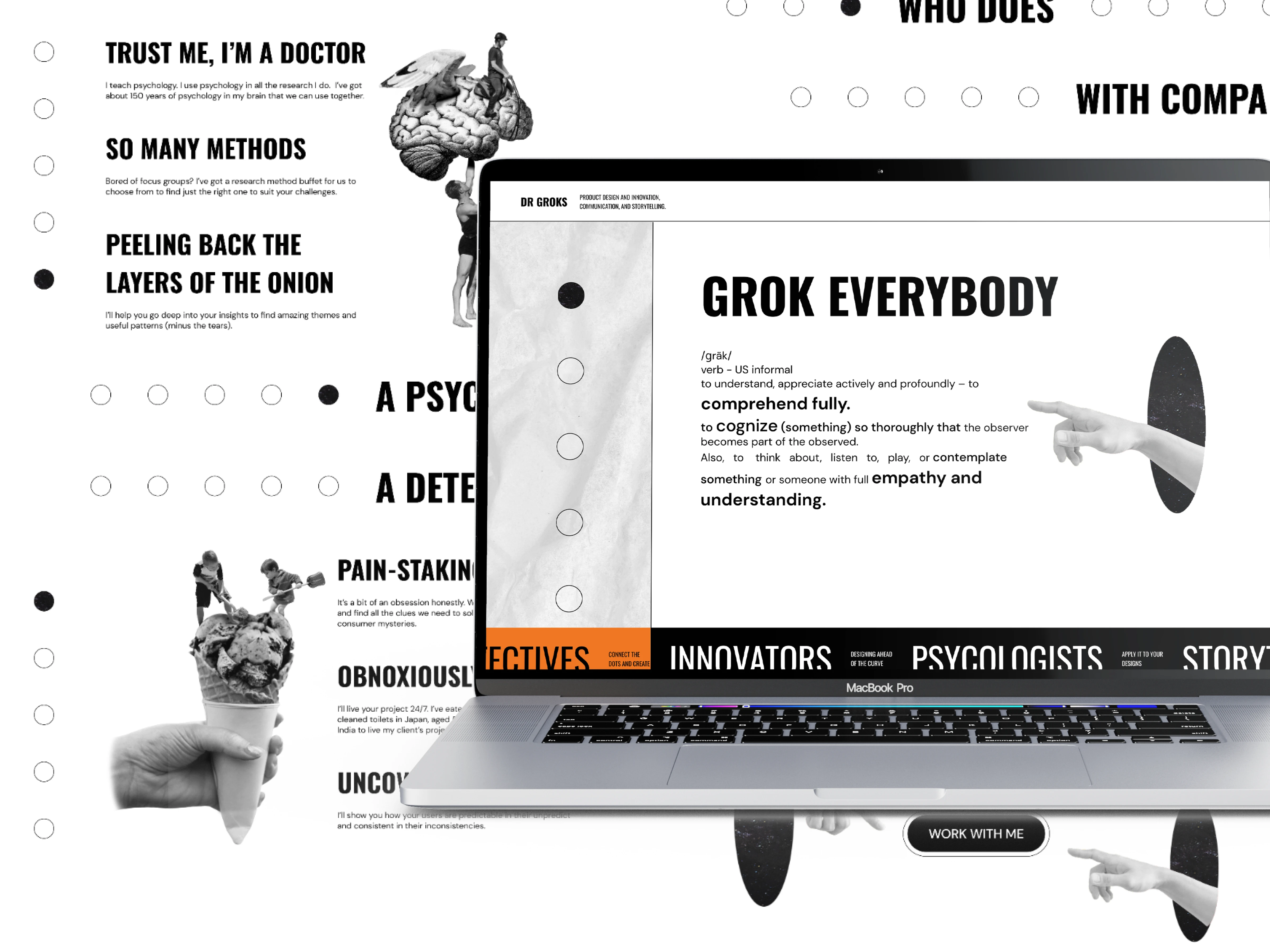 An innovative and unconventional website redesign with a map-like flow, minimalistic aesthetics, and dynamic motion design