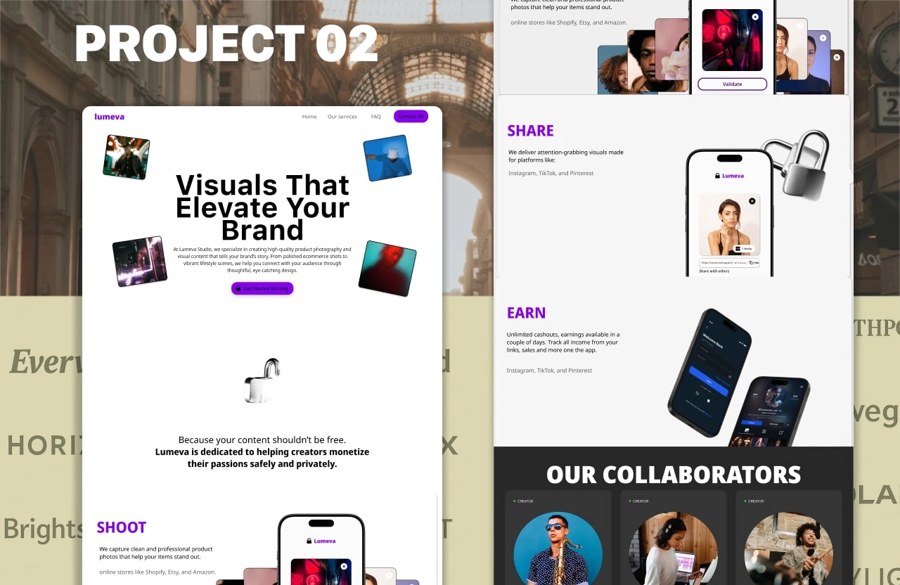 Landing page Snapshots