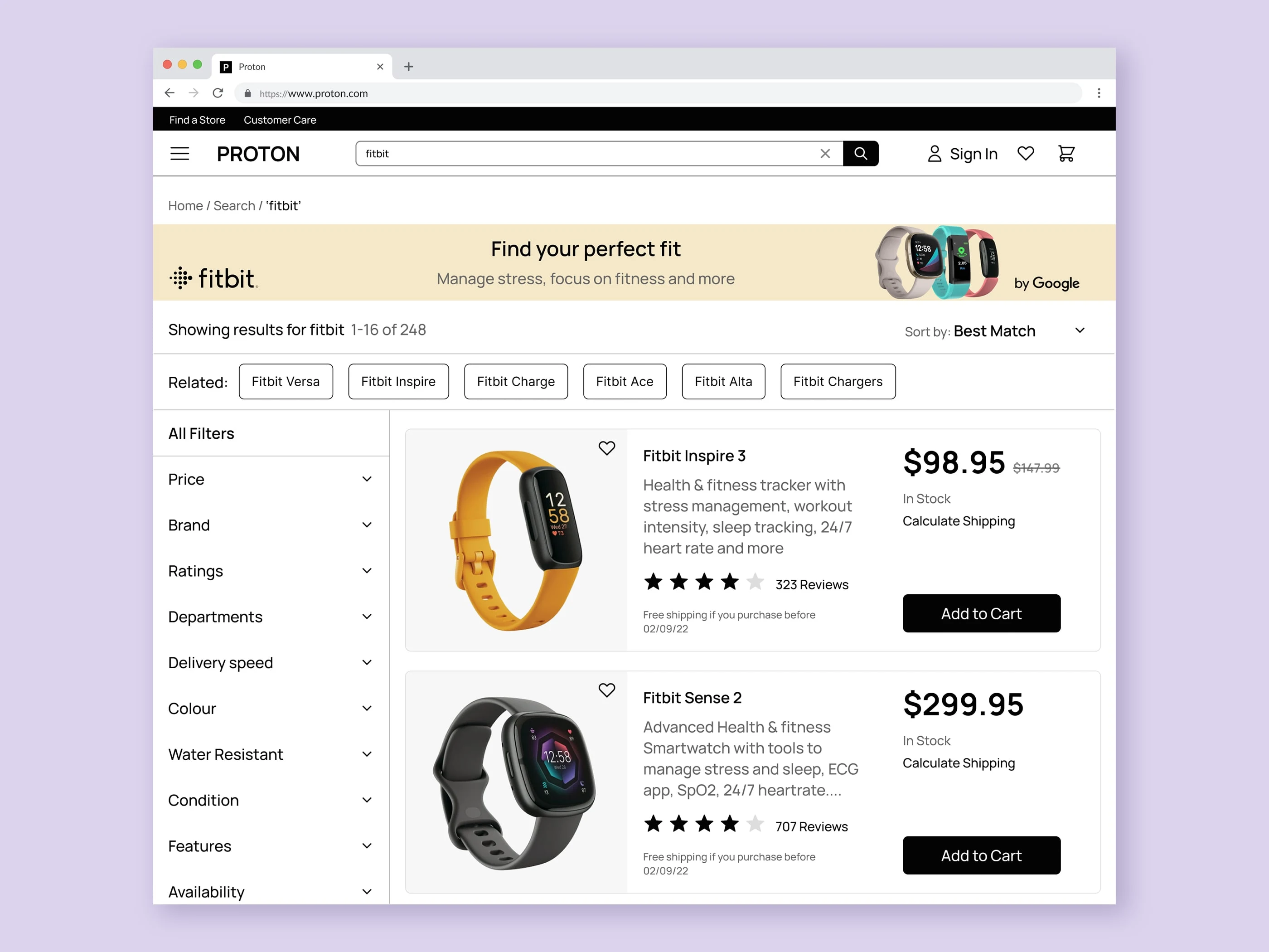 Desktop search results page