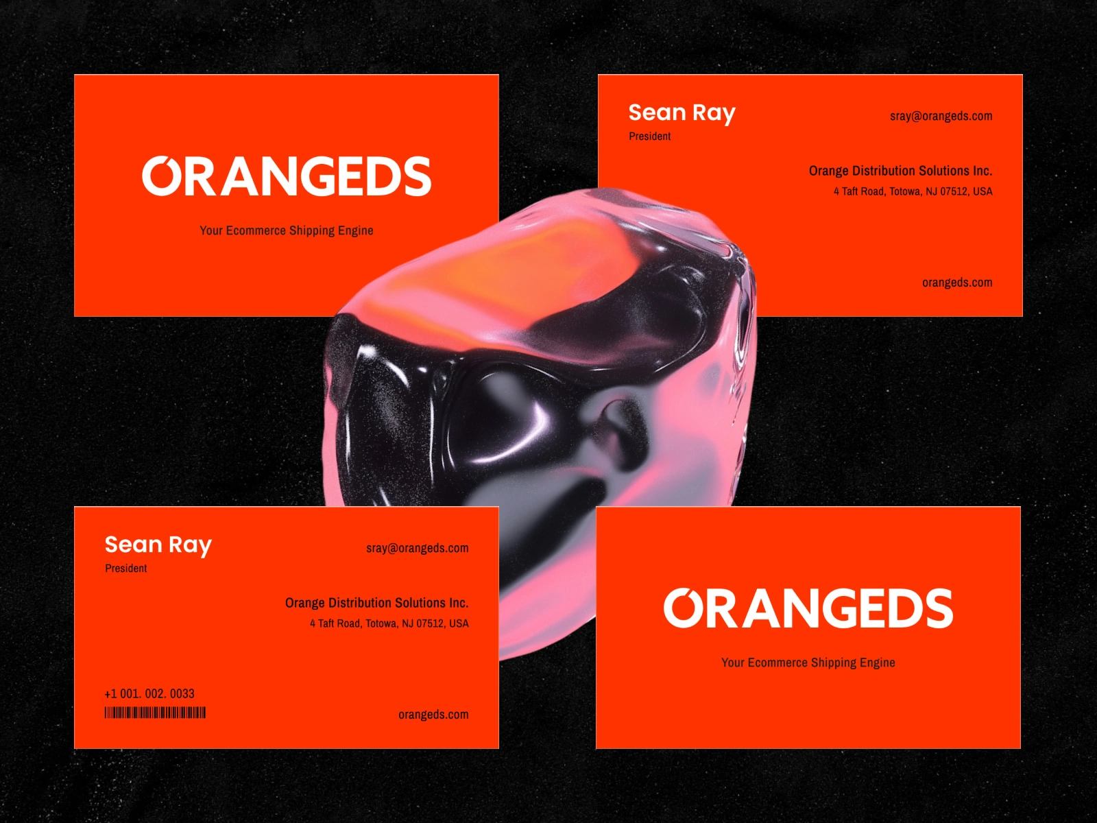 Full Orange with Black and White