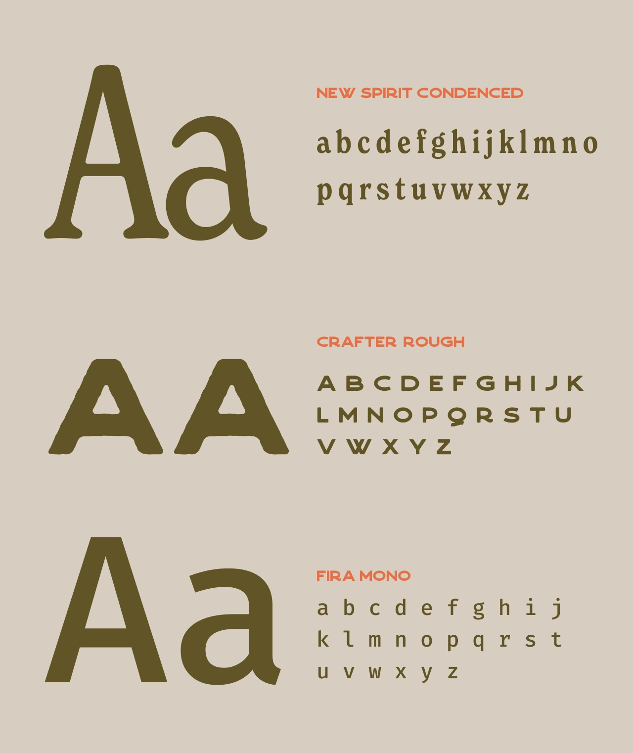 Retro fonts that allude to the sense of grounded timelessness of nature.