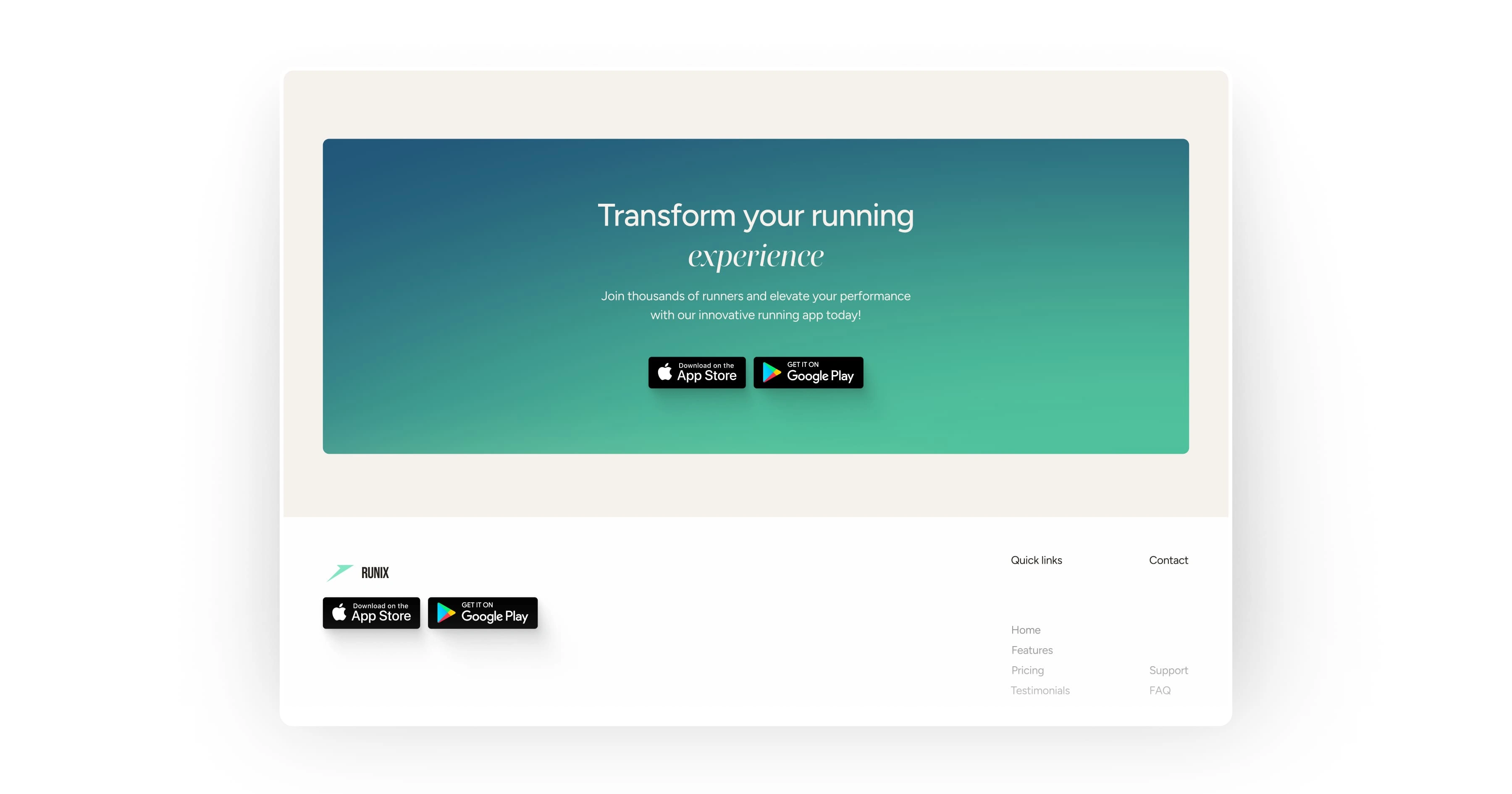 Footer/Call to action