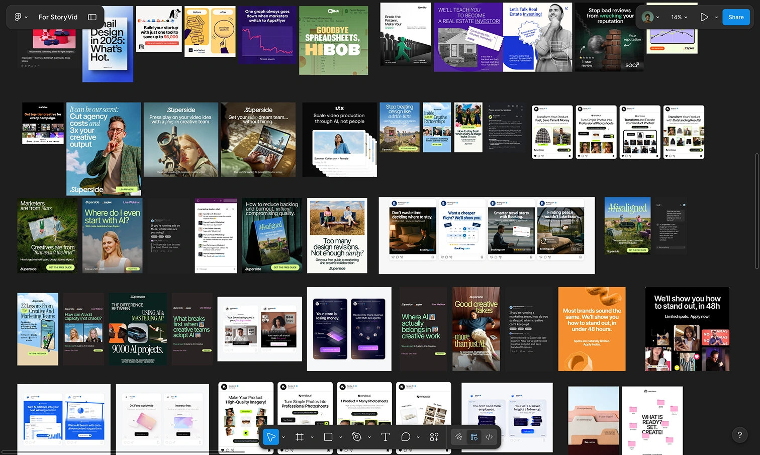 Visual research on ads and concepts