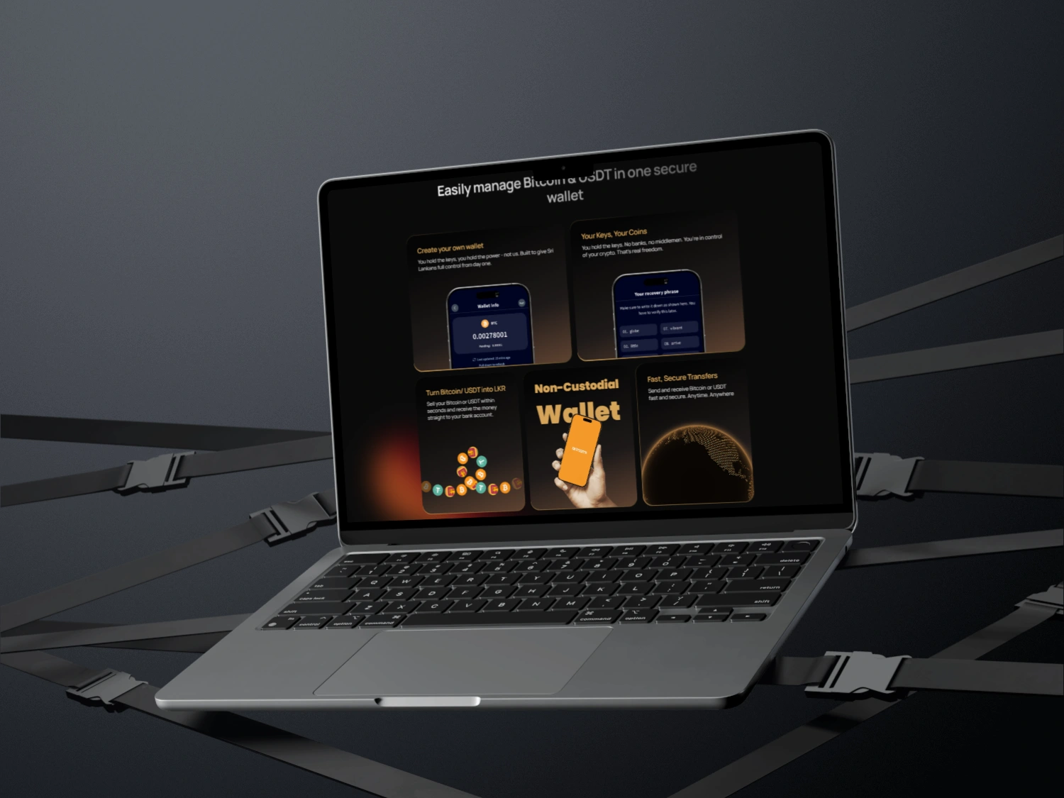 Interactive bento grid in Bitnomi landing page