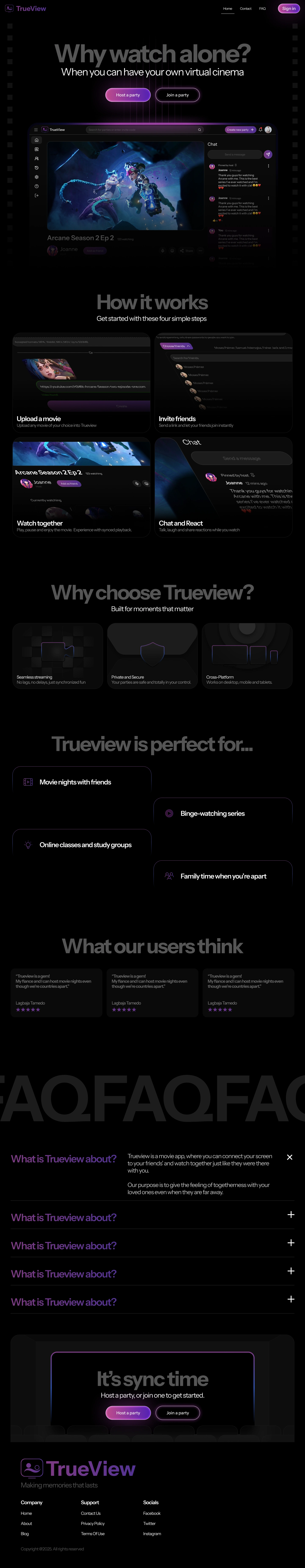 Trueview Landing page