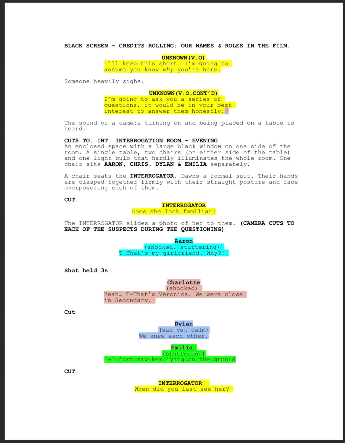 SCRIPT SAMPLE PAGE 1 