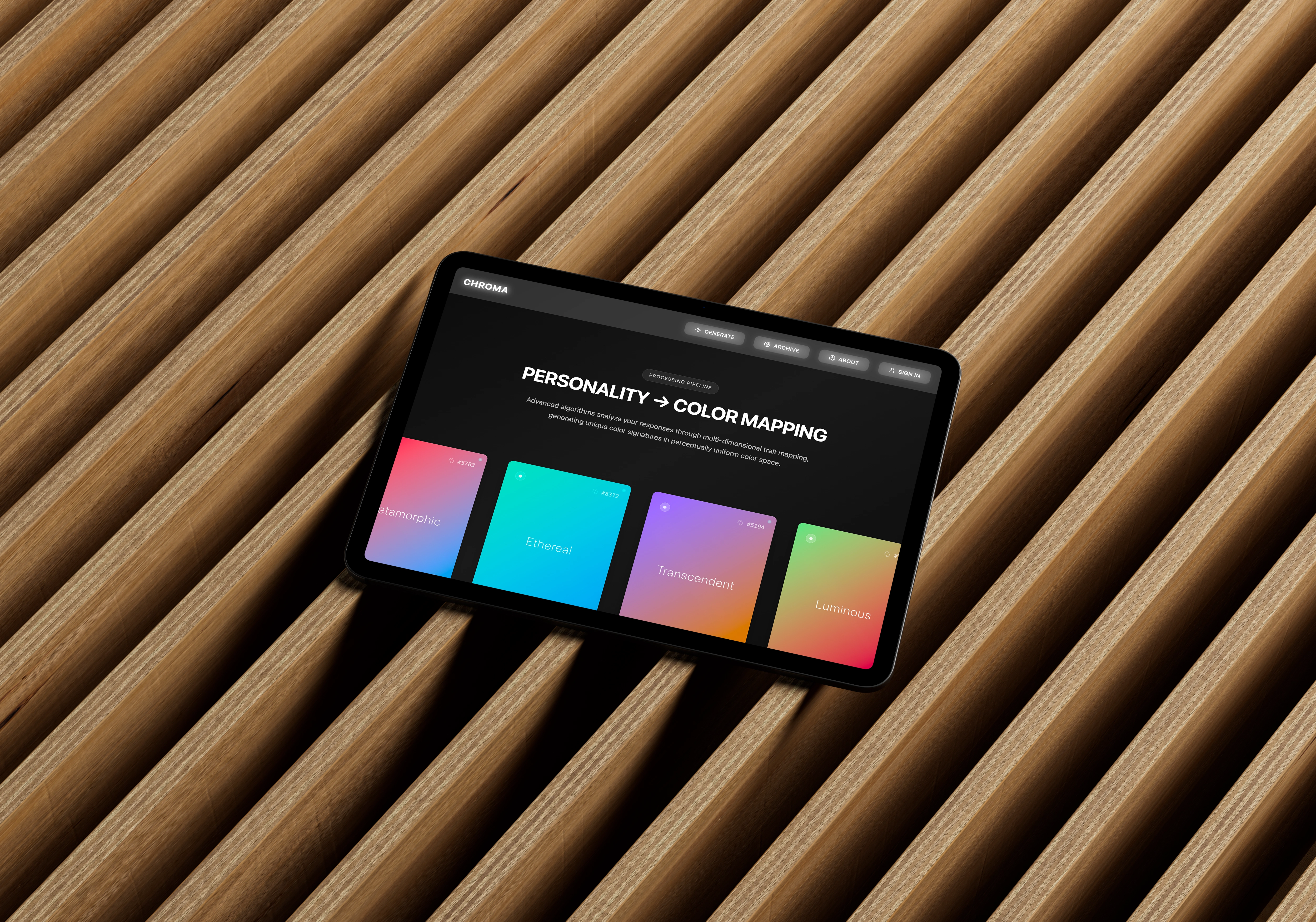 PERSONALITY → COLOR MAPPING = CHROMA 