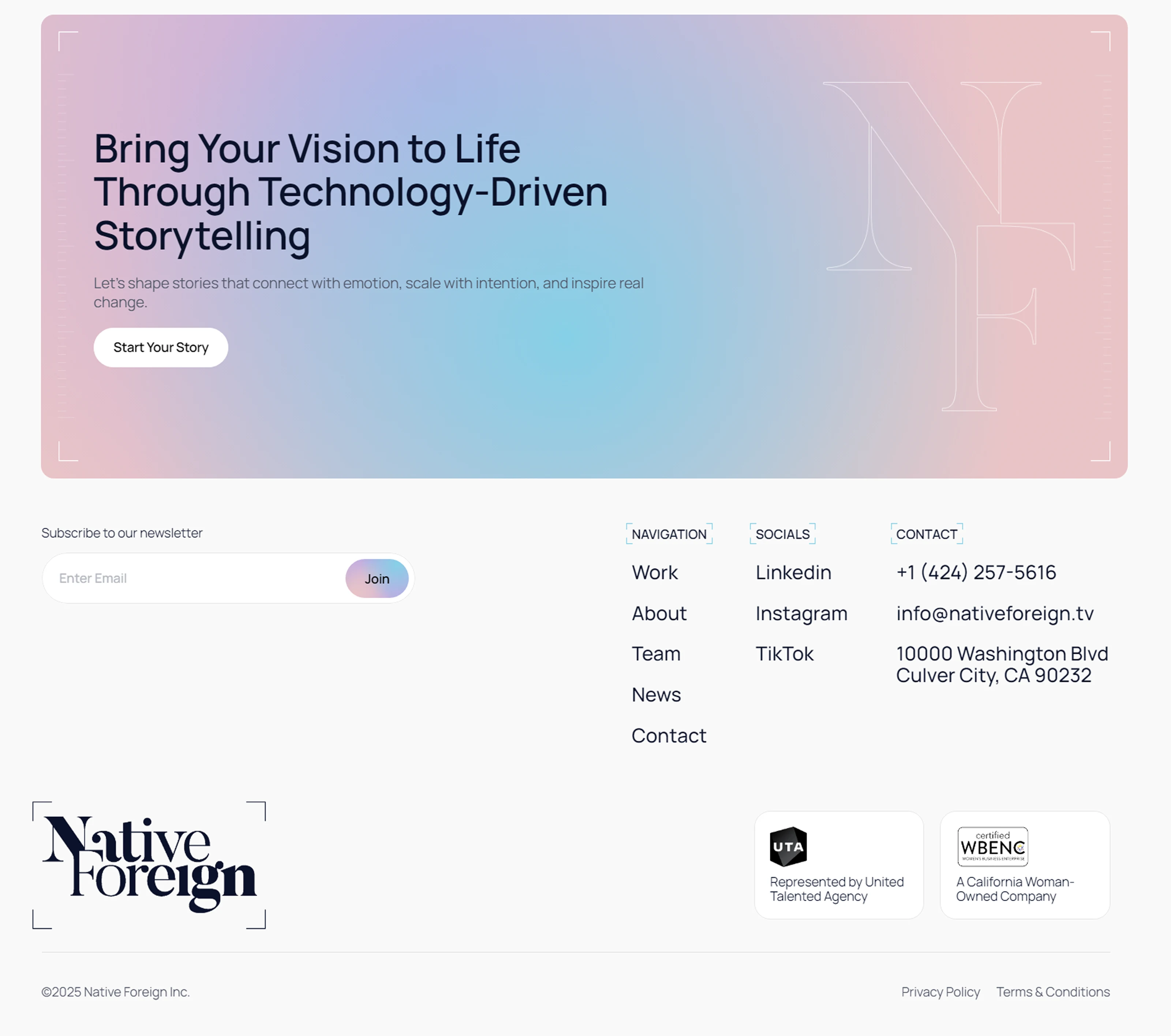 CTA + Footer Section