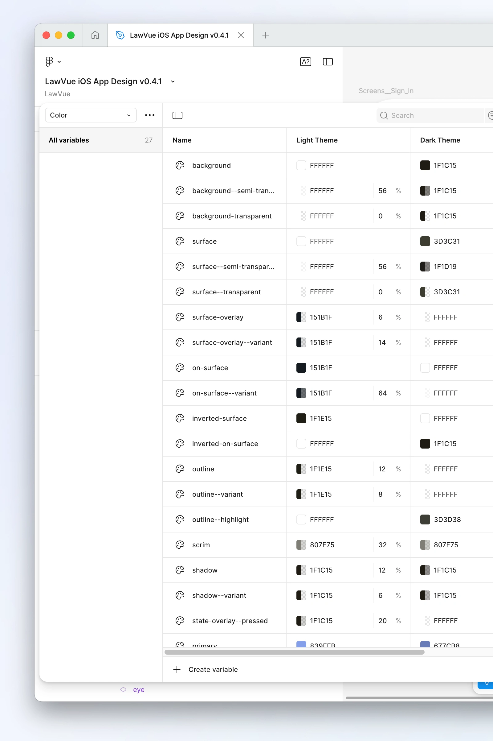 Consistent variables and variable modes ready for dev handoff
