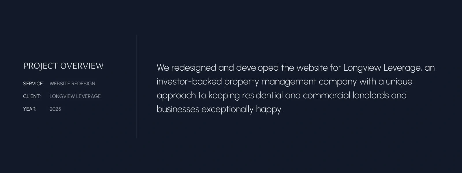 Laying the foundation for Longview Leverage’s new online identity.