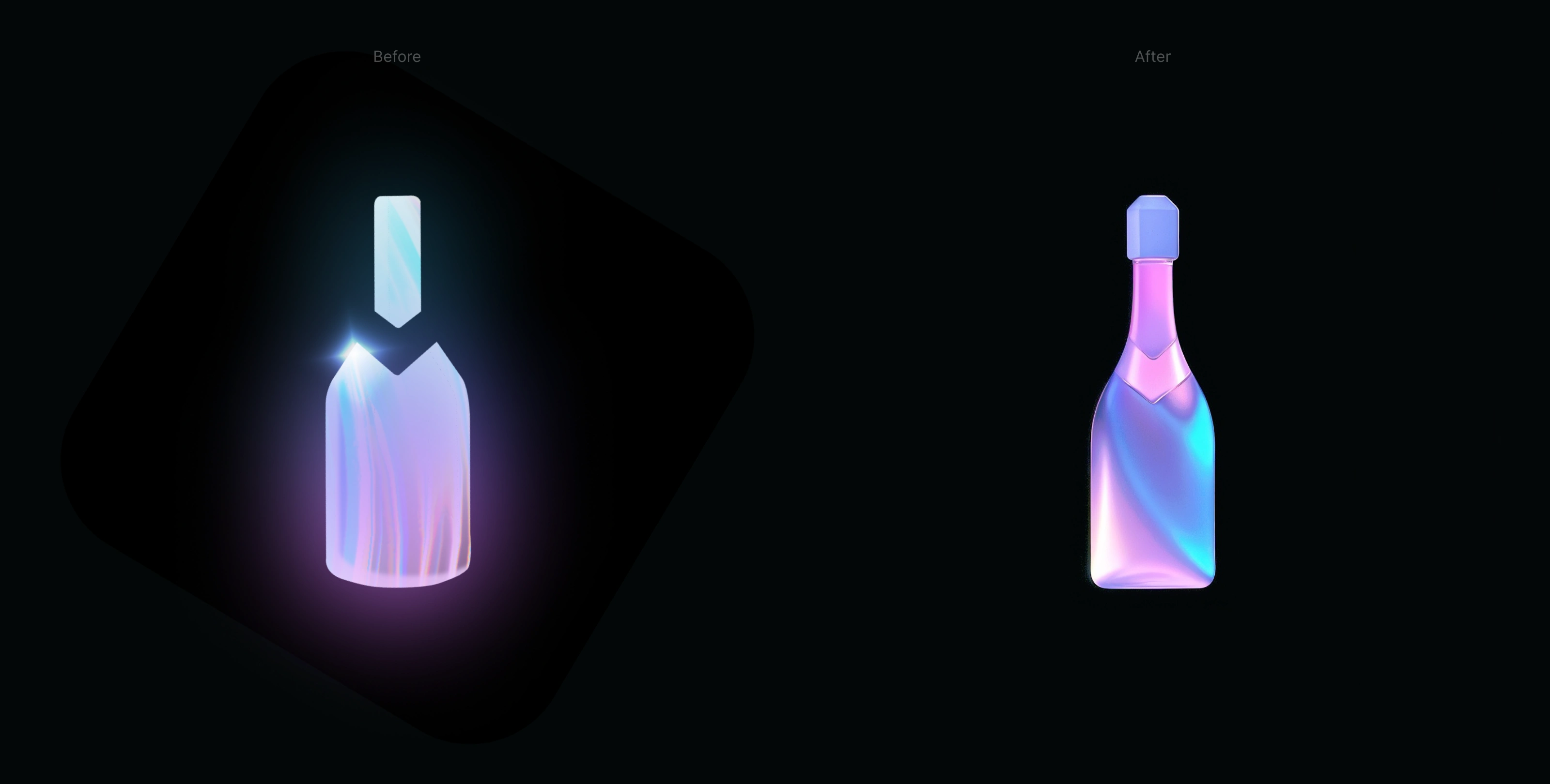 Original Poppin logo on the left. Initial logo concept on the right.